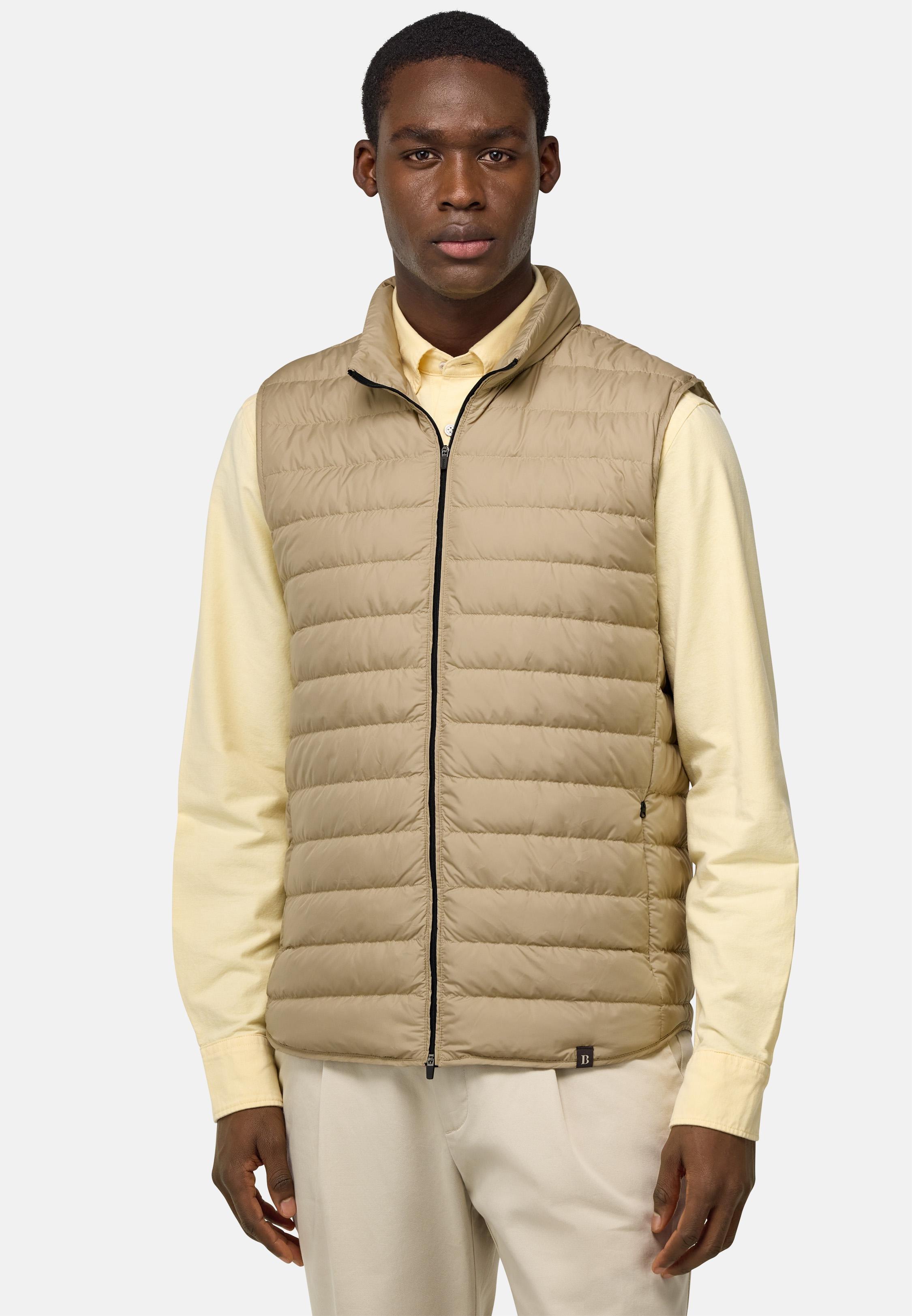 Gilet In Technical Fabric Beige, Beige, medium