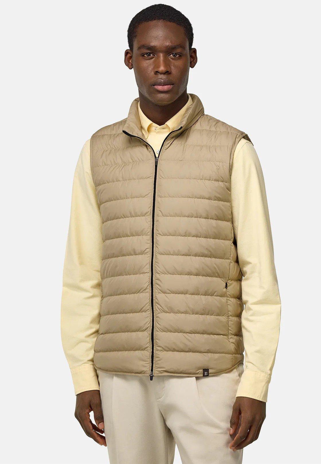 Gilet In Technical Fabric Beige, Beige, medium
