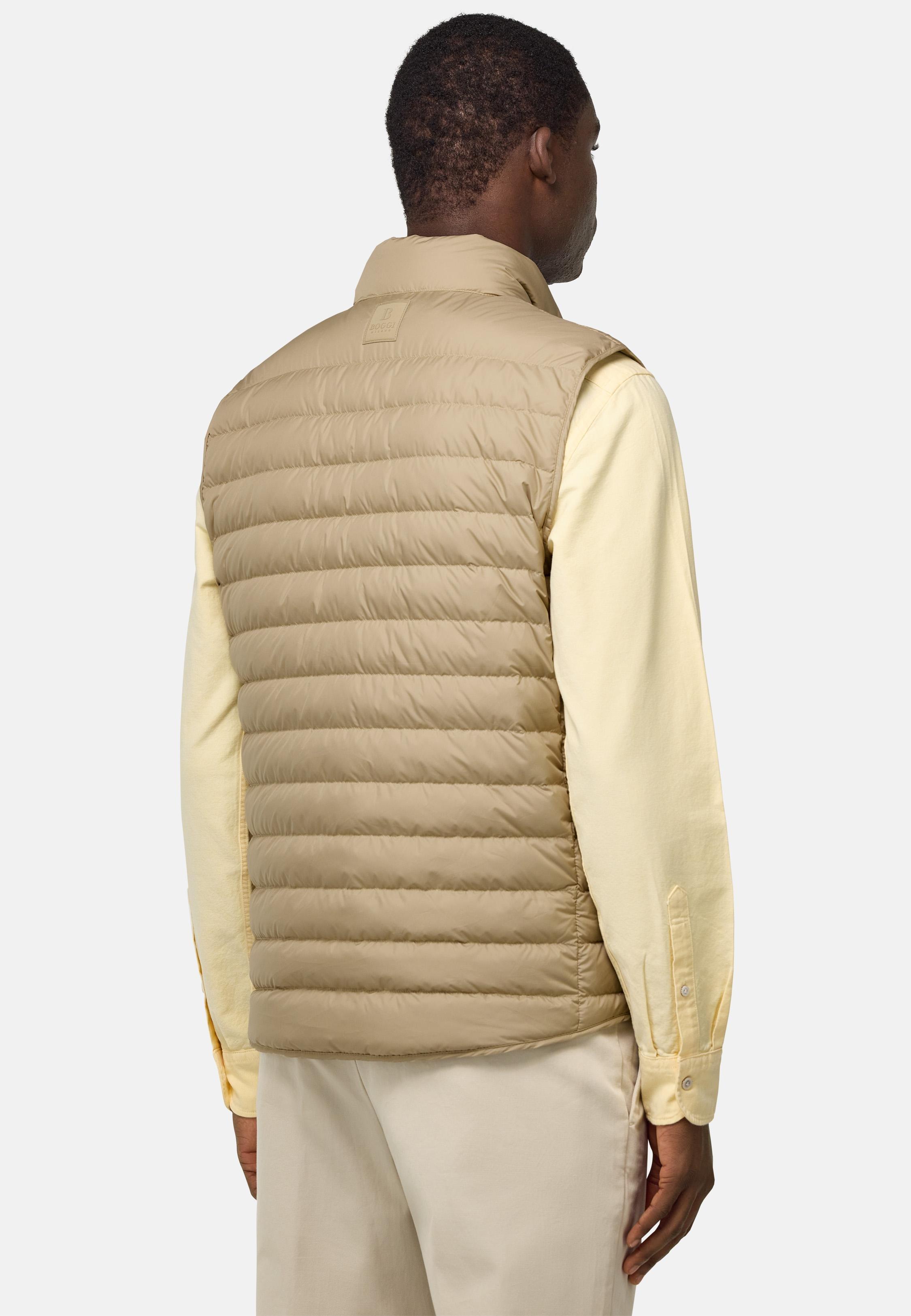 Beige Gilet In Technical Fabric, , large image number 3