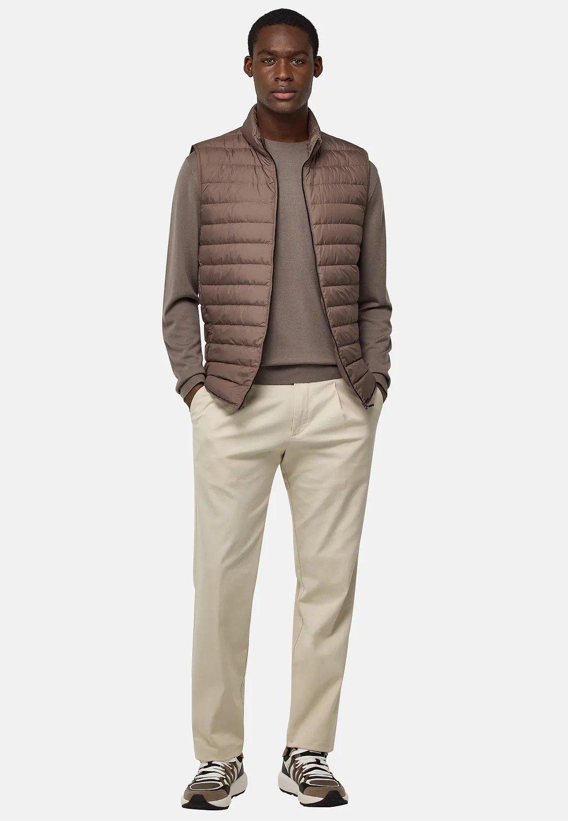 Gilet In Technical Fabric With Goose Down Brown, , large image number 0
