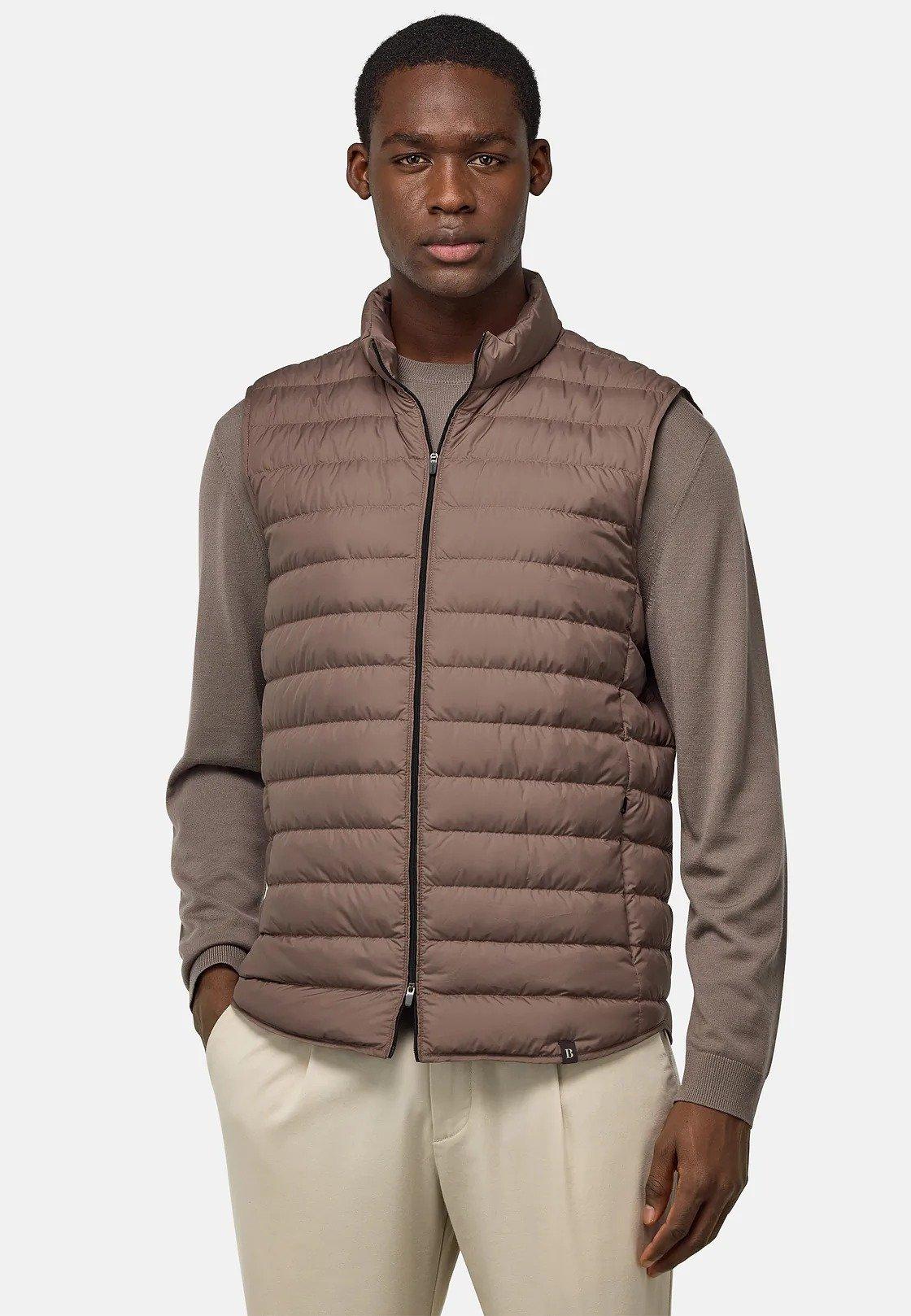Gilet In Technical Fabric With Goose Down Brown, , large image number 2