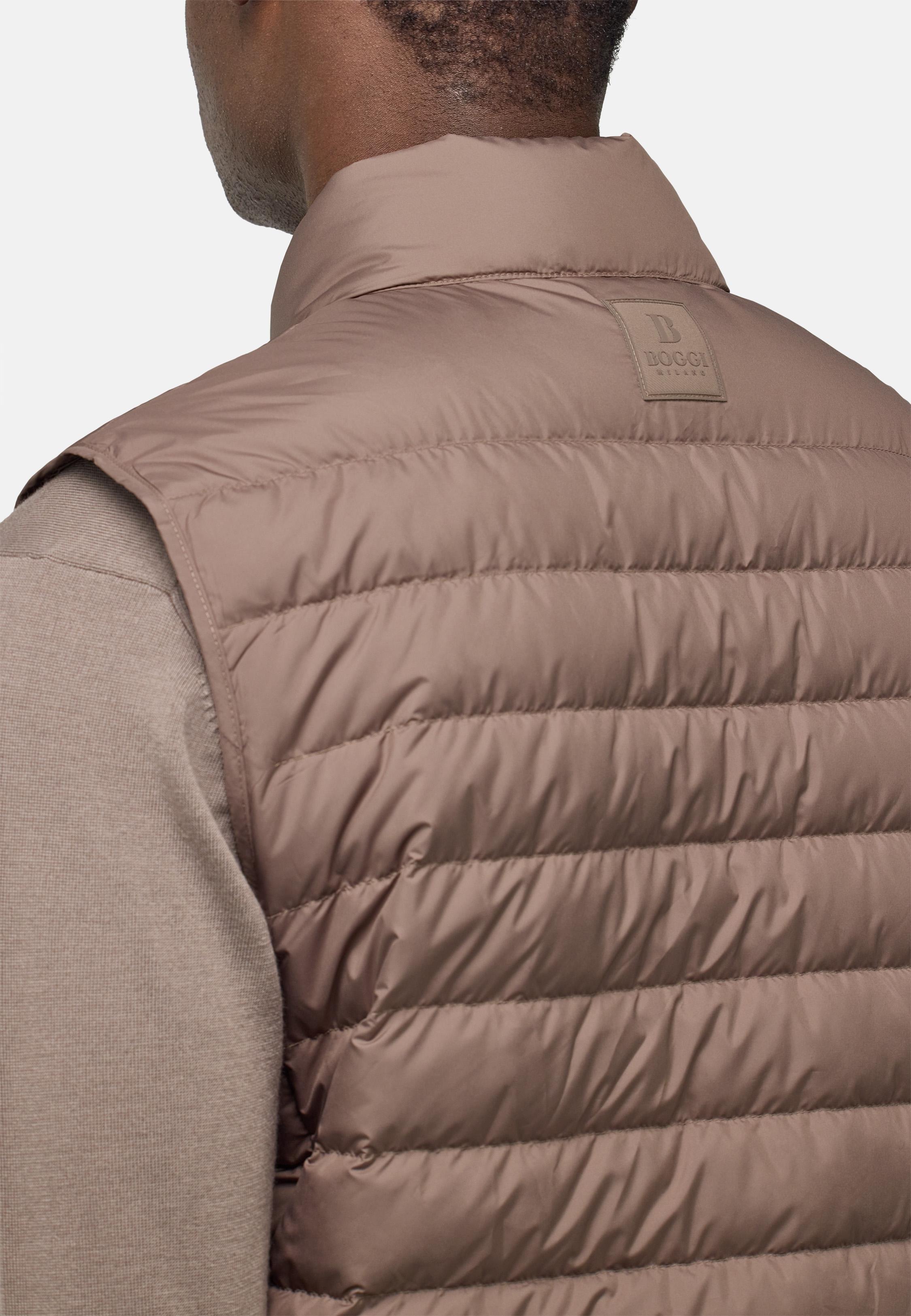 Gilet In Technical Fabric With Goose Down Brown, , large image number 5