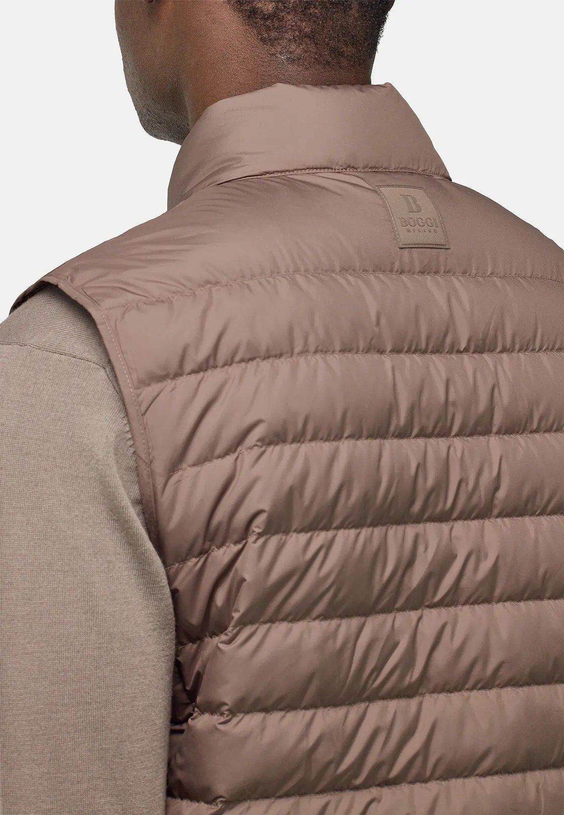 Gilet In Technical Fabric With Goose Down Brown, , large image number 6