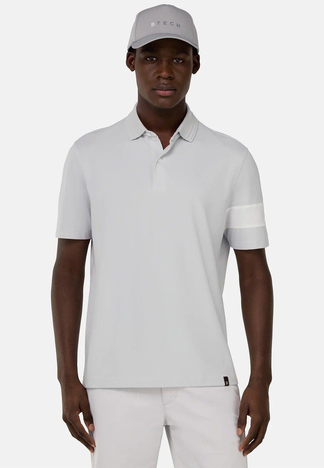 Grey High-Performance Pique Polo Shirt, , large image number 1