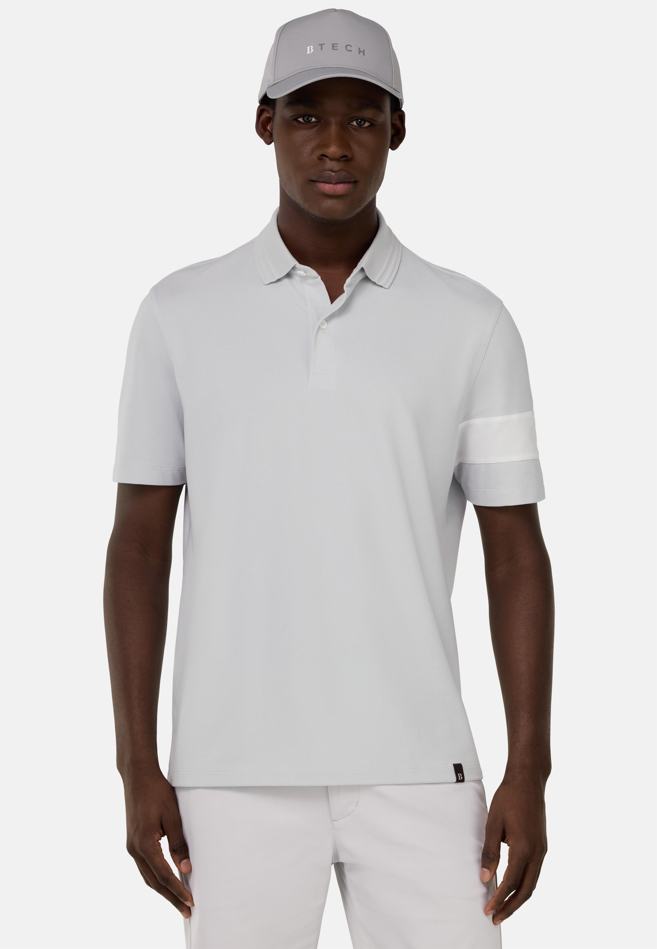 Grey Cotton Pique Polo, , large image number 1