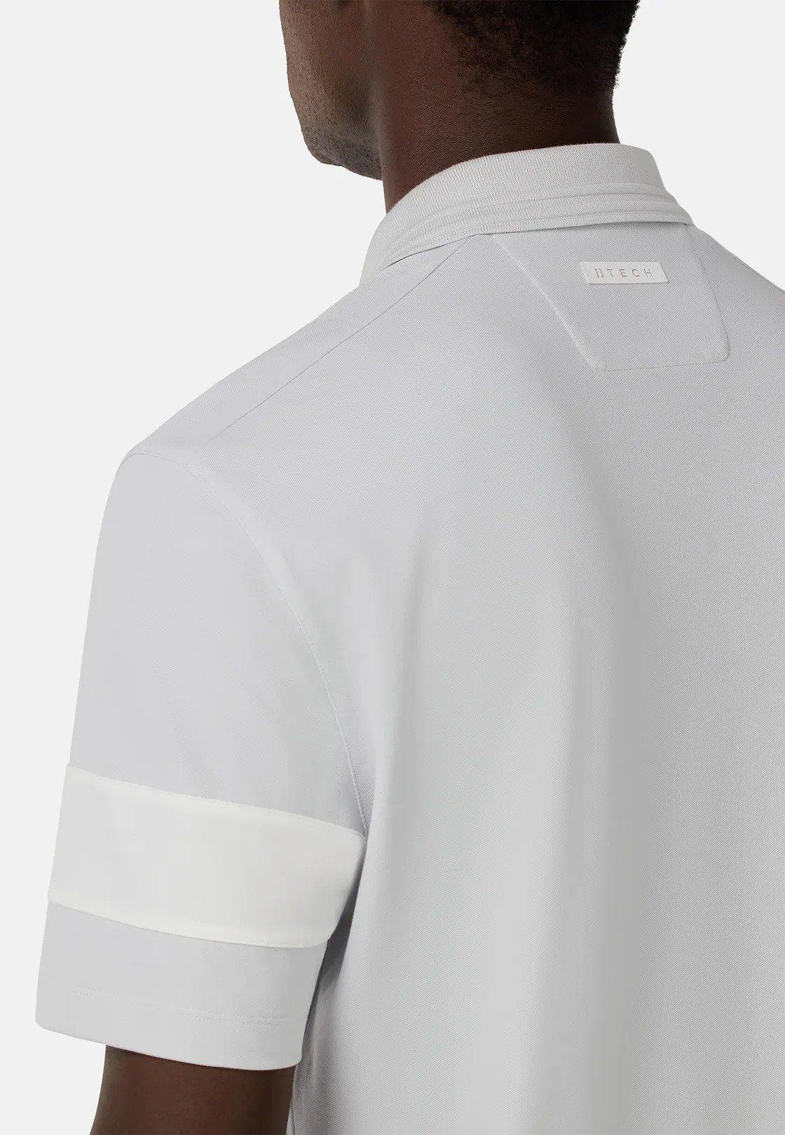 S. Cafe High-Performance Pique Polo Shirt White, , large image number 6