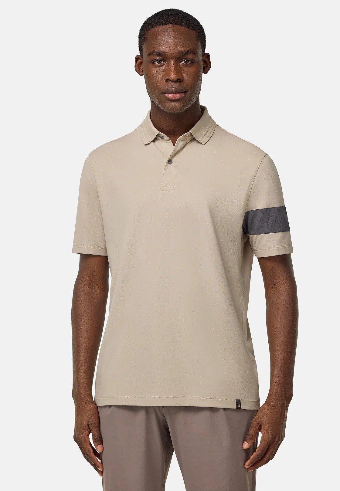 Beige High-Performance Pique Polo Shirt, , large image number 1