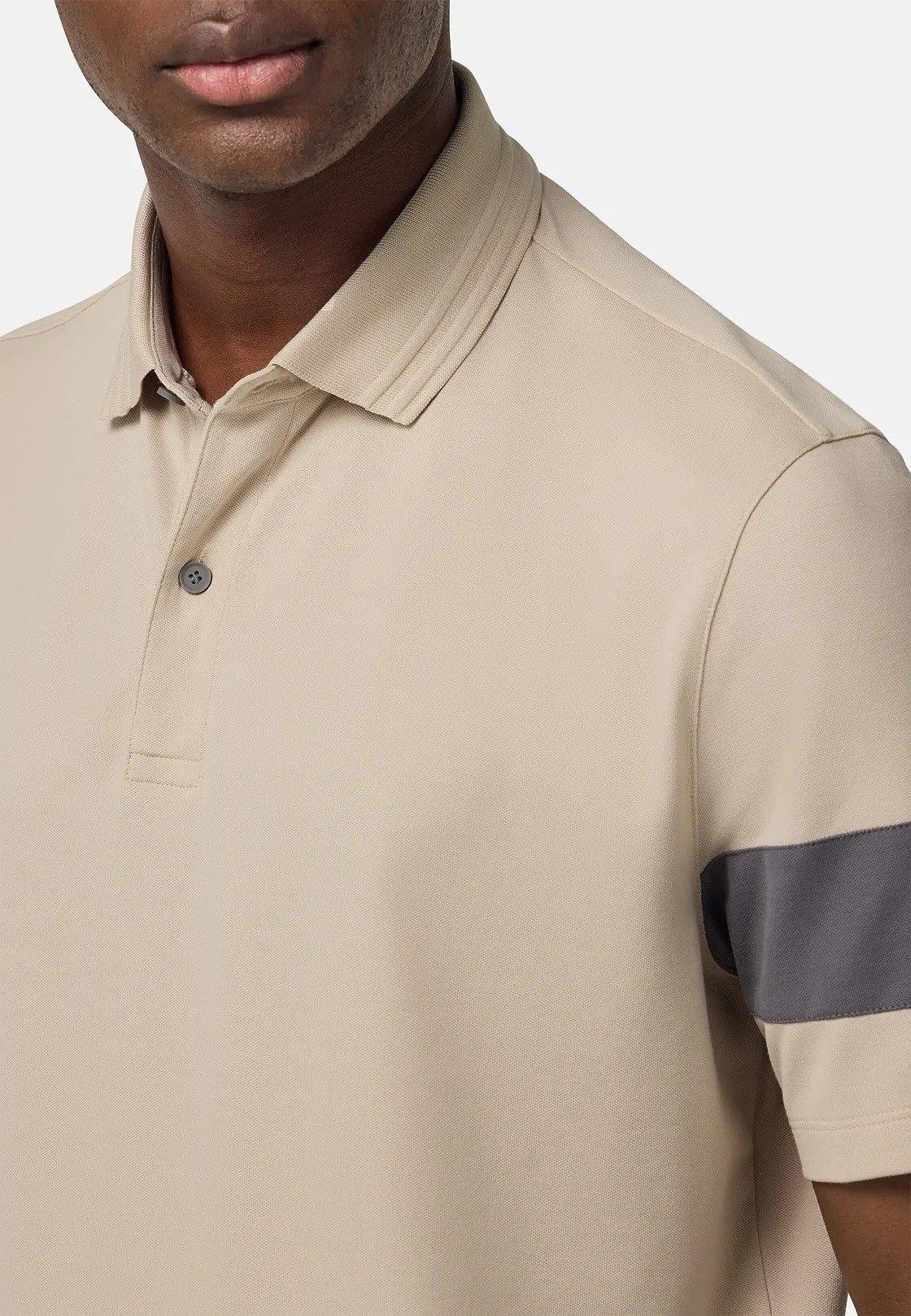 Beige High-Performance Pique Polo Shirt, , large image number 3