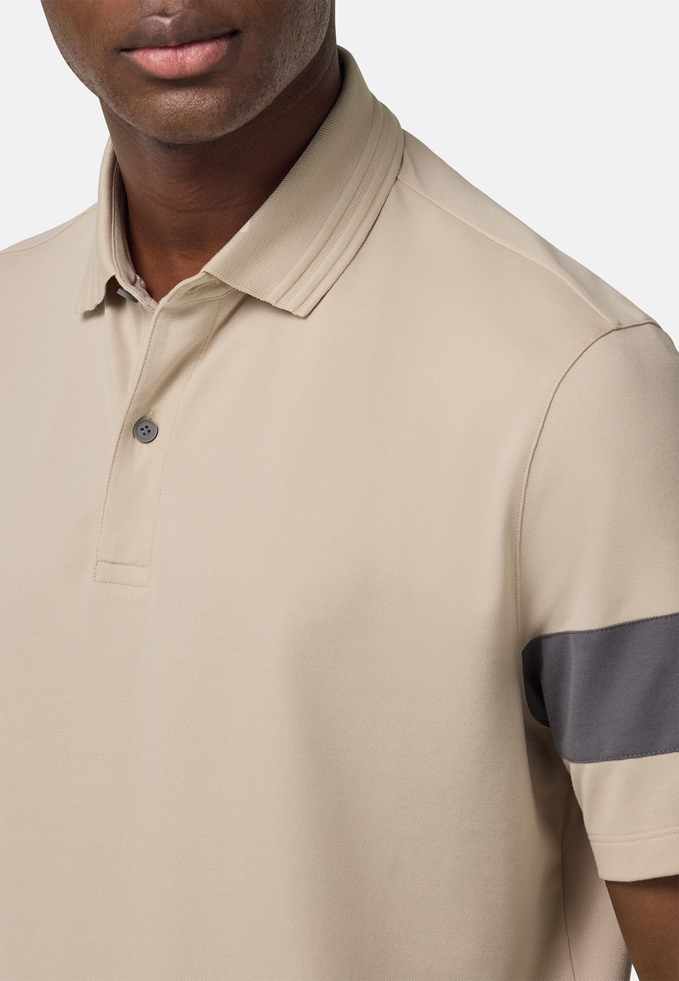 High-Performance Pique Polo Shirt Beige, Sand, large image number 5