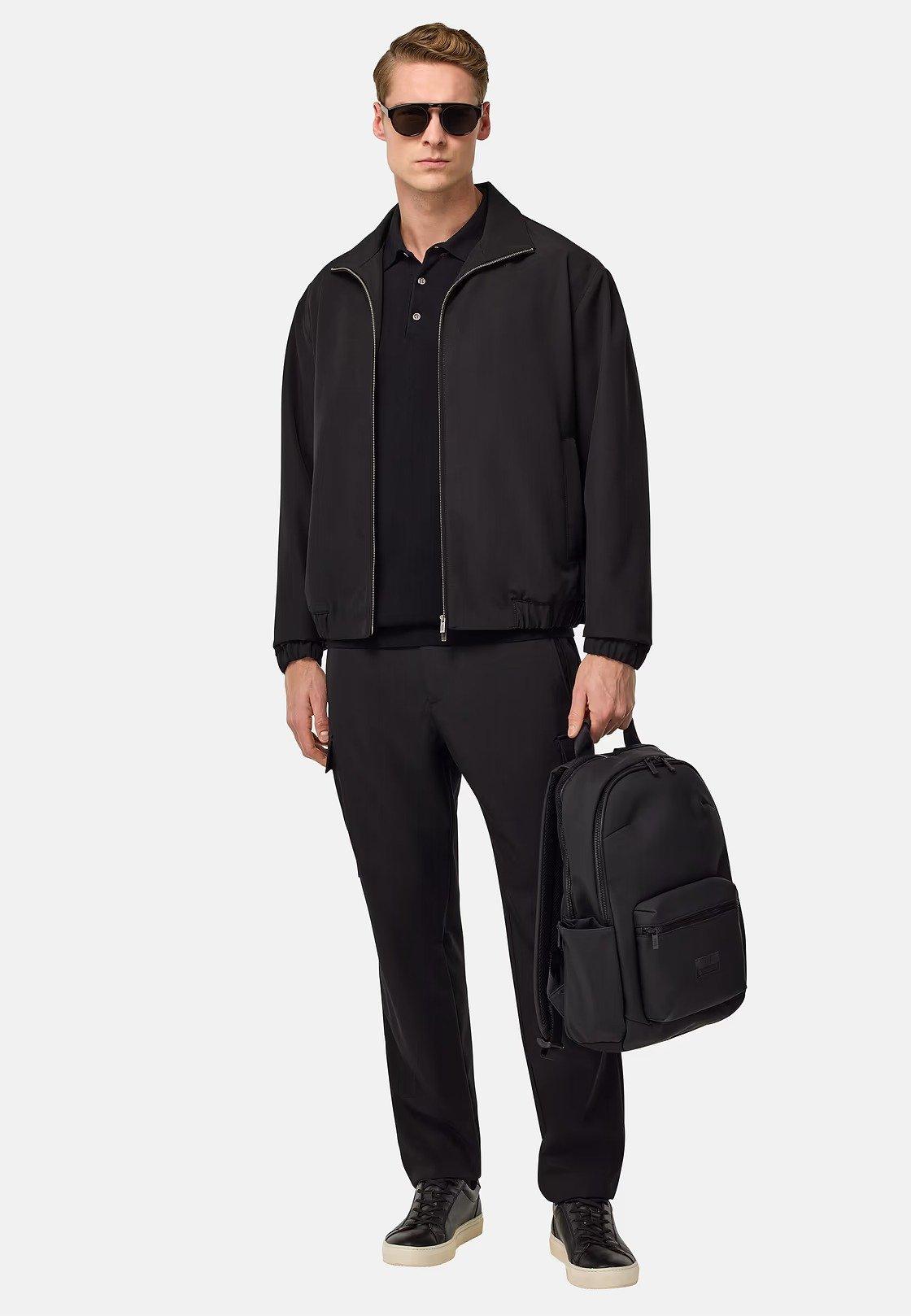 Black Pure Travel Wool Bomber Jacket, , large image number 0