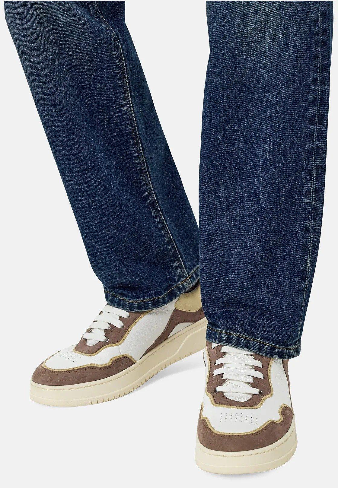 Leather Mix Trainers Brown, Taupe, medium