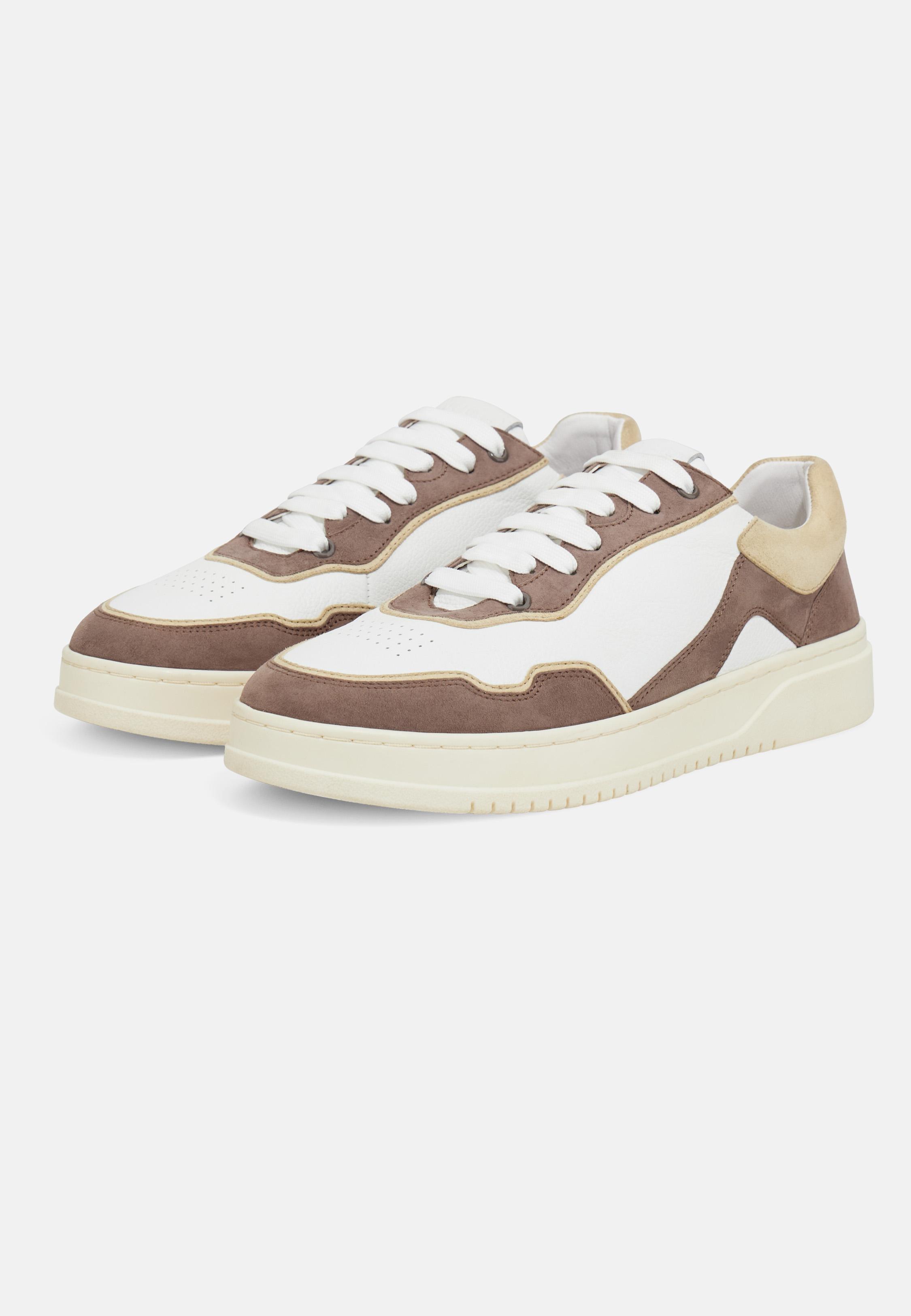 Leather Mix Trainers Brown, Taupe, large image number 3