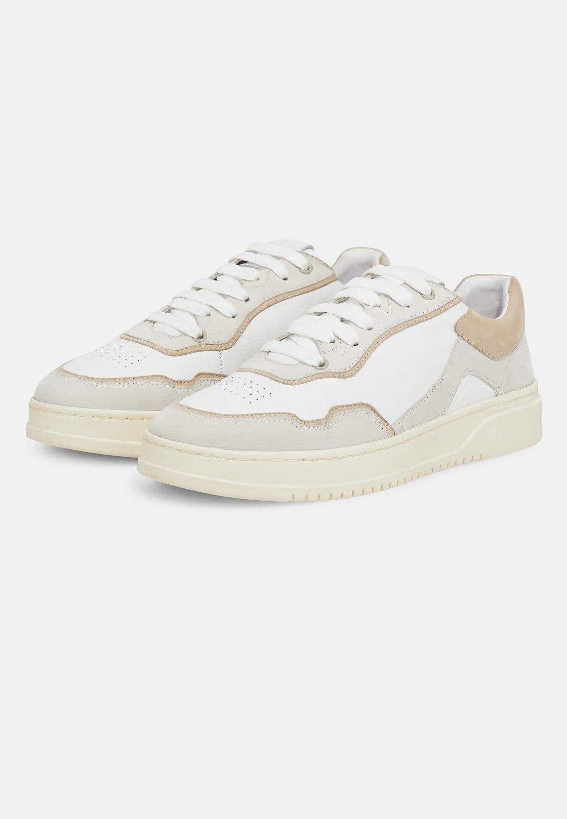 Beige Leather Mix Trainers, , large image number 2