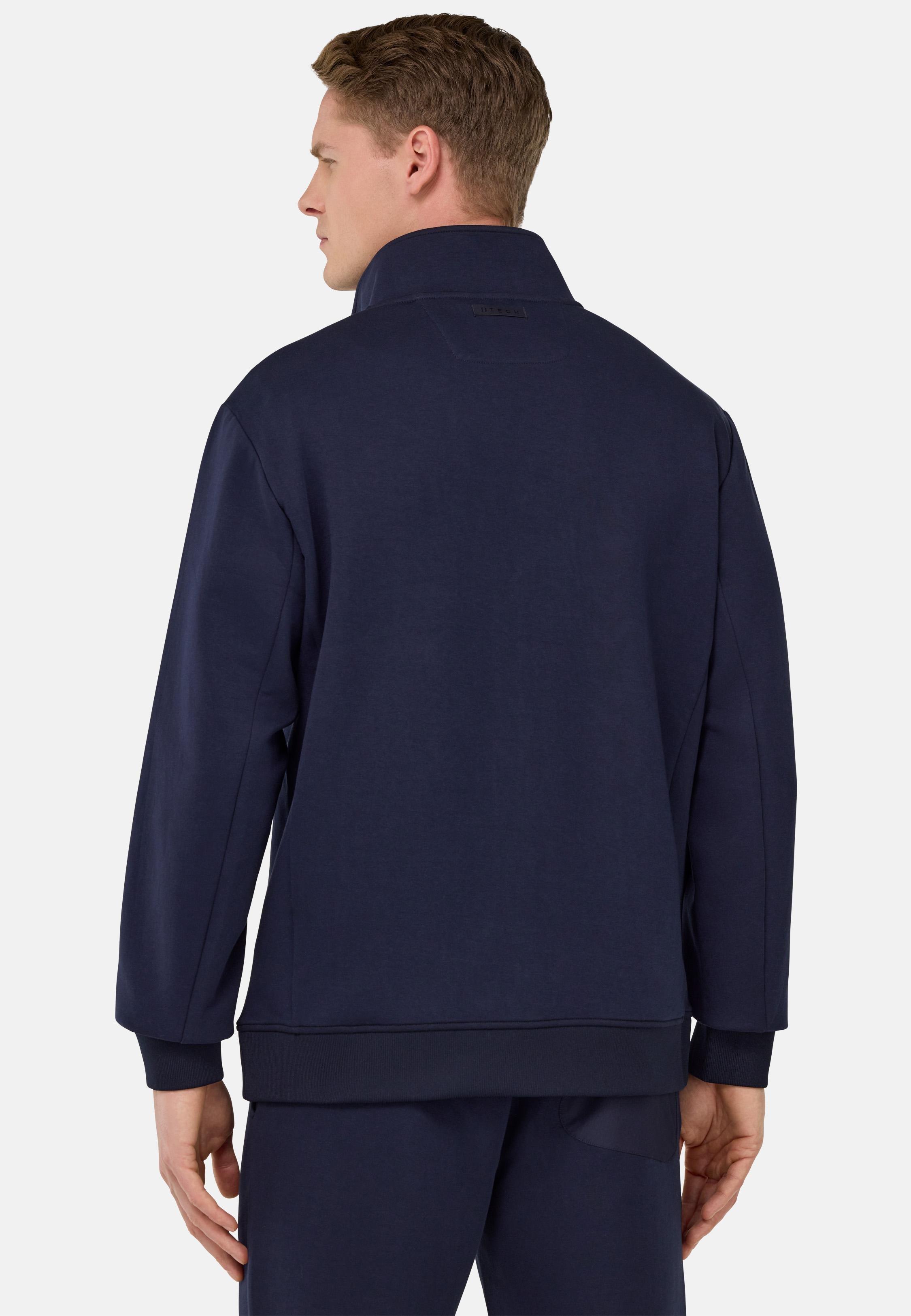 Navy Solid Casual Hoodie, , large image number 3