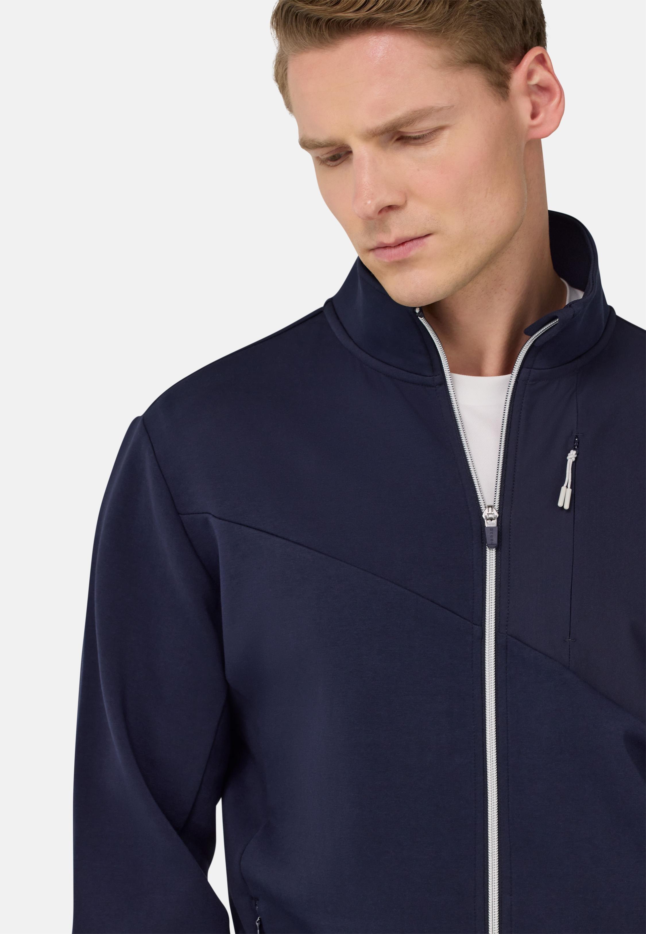 Navy Solid Casual Hoodie, , large image number 5