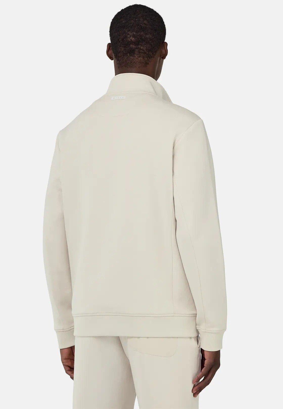 Cream Solid Casual Hoodie, , large image number 4