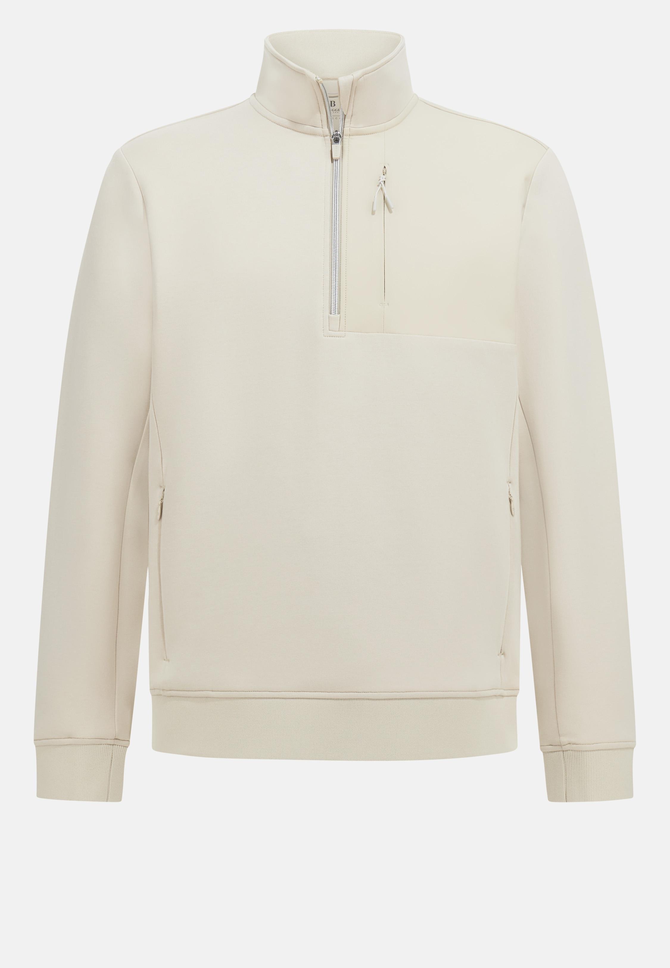 Cream Solid Casual Hoodie, , large image number 7