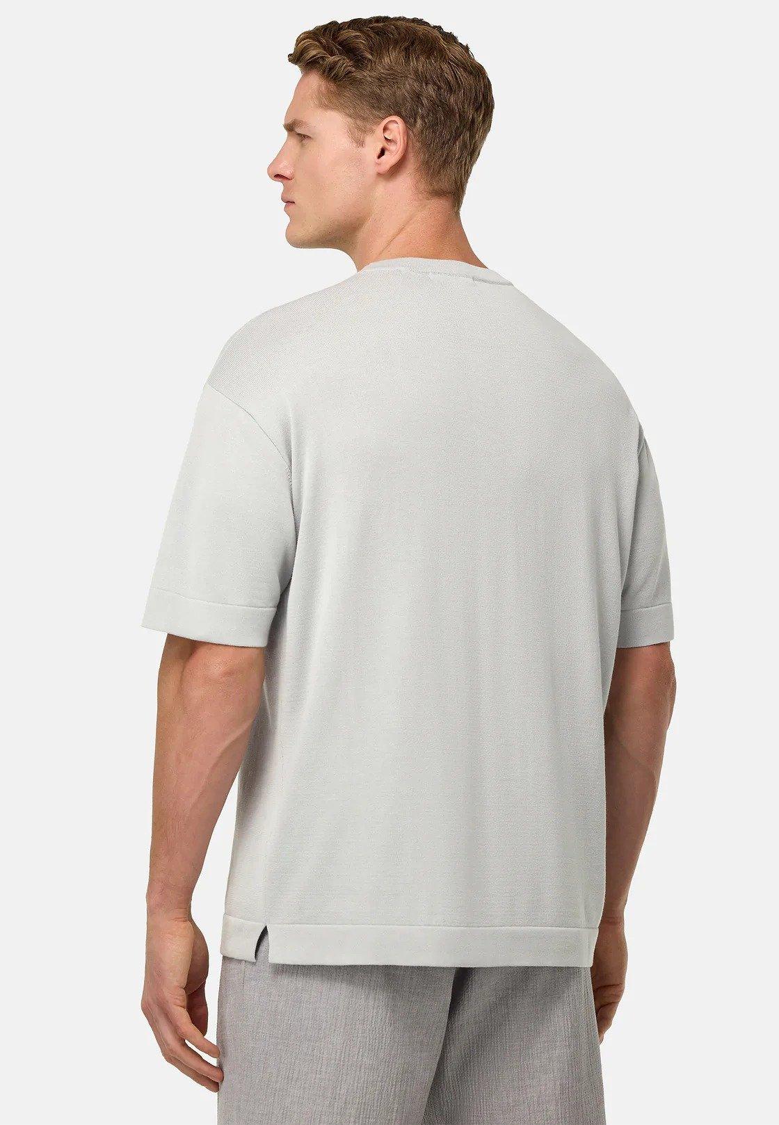 Pima Cotton Knitted T-Shirt White, , large image number 4