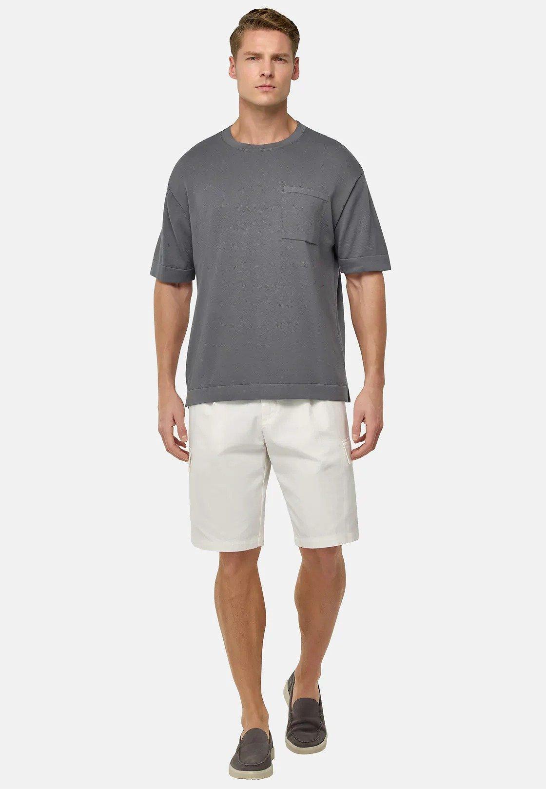 Pima Cotton Knitted T-Shirt Grey, Charcoal, medium