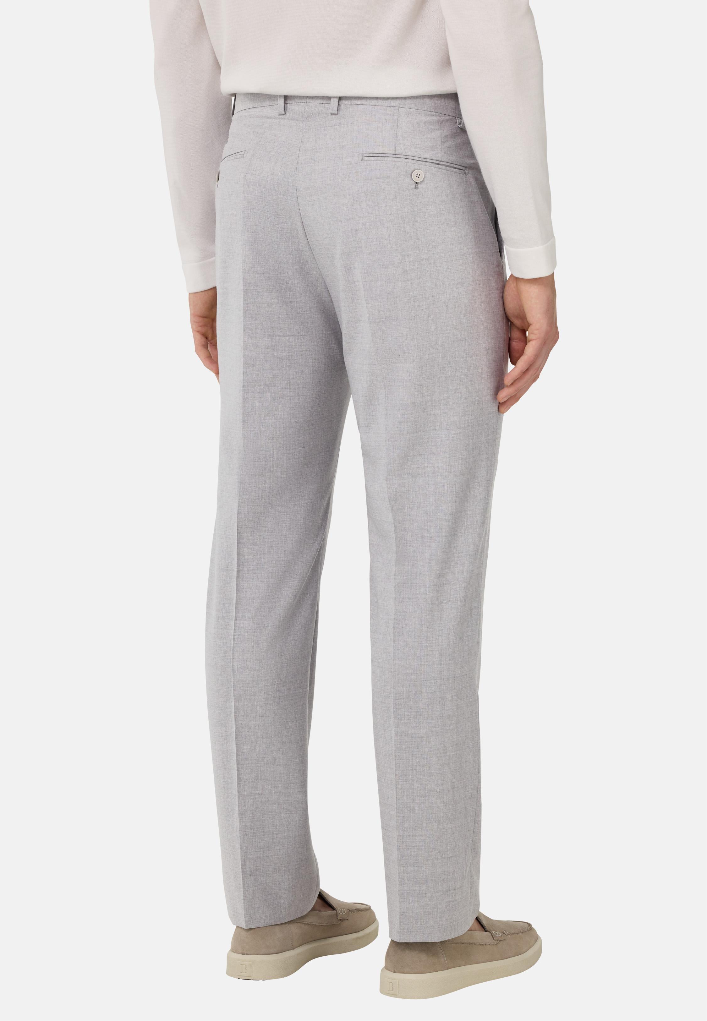 Grey B Aria Pure Wool Trousers, Light grey, medium