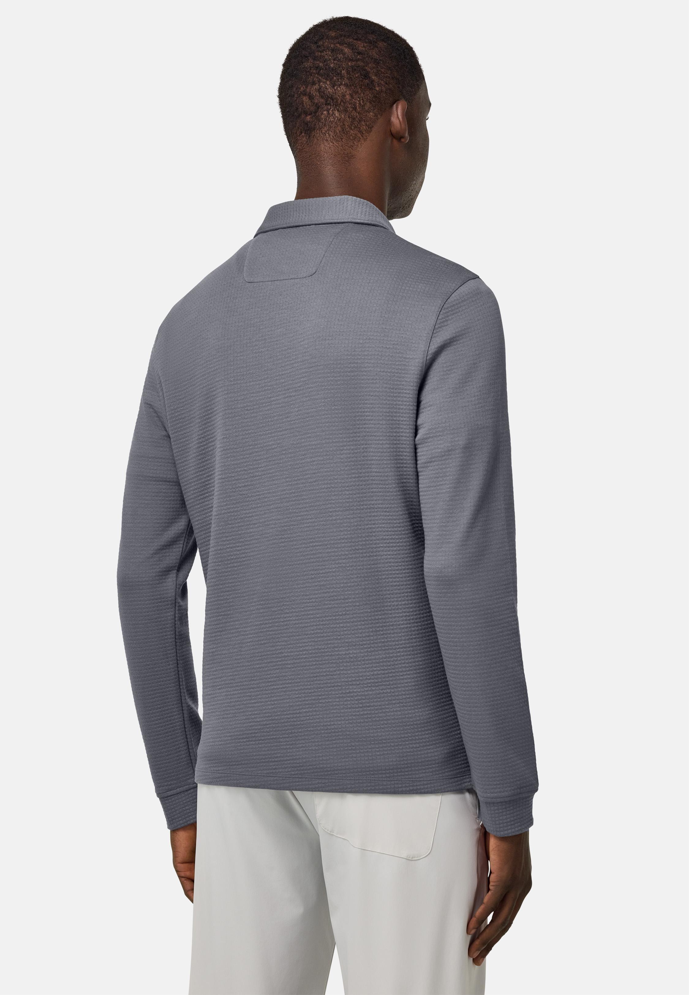 Grey Half-Zip Sweatshirt In A Cotton Blend, Charcoal, medium