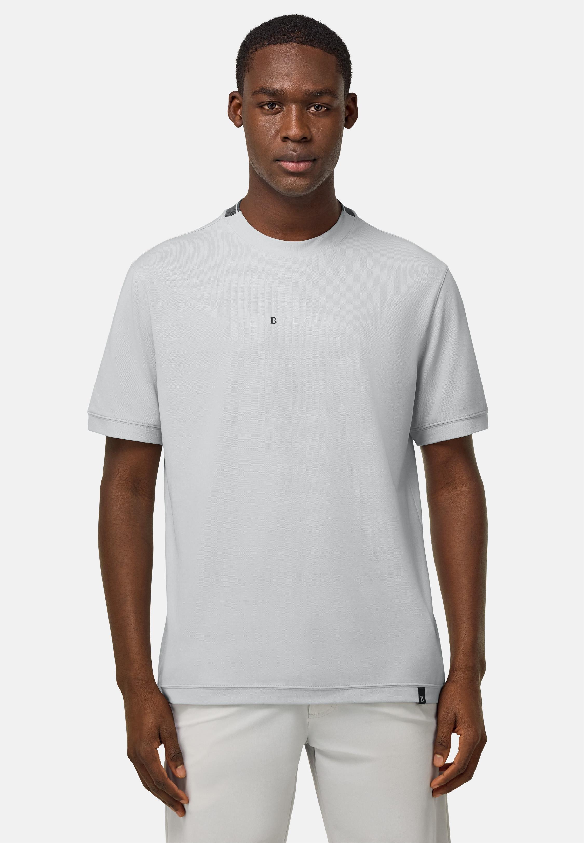 White High-Performance Pique T-Shirt, Ice, medium