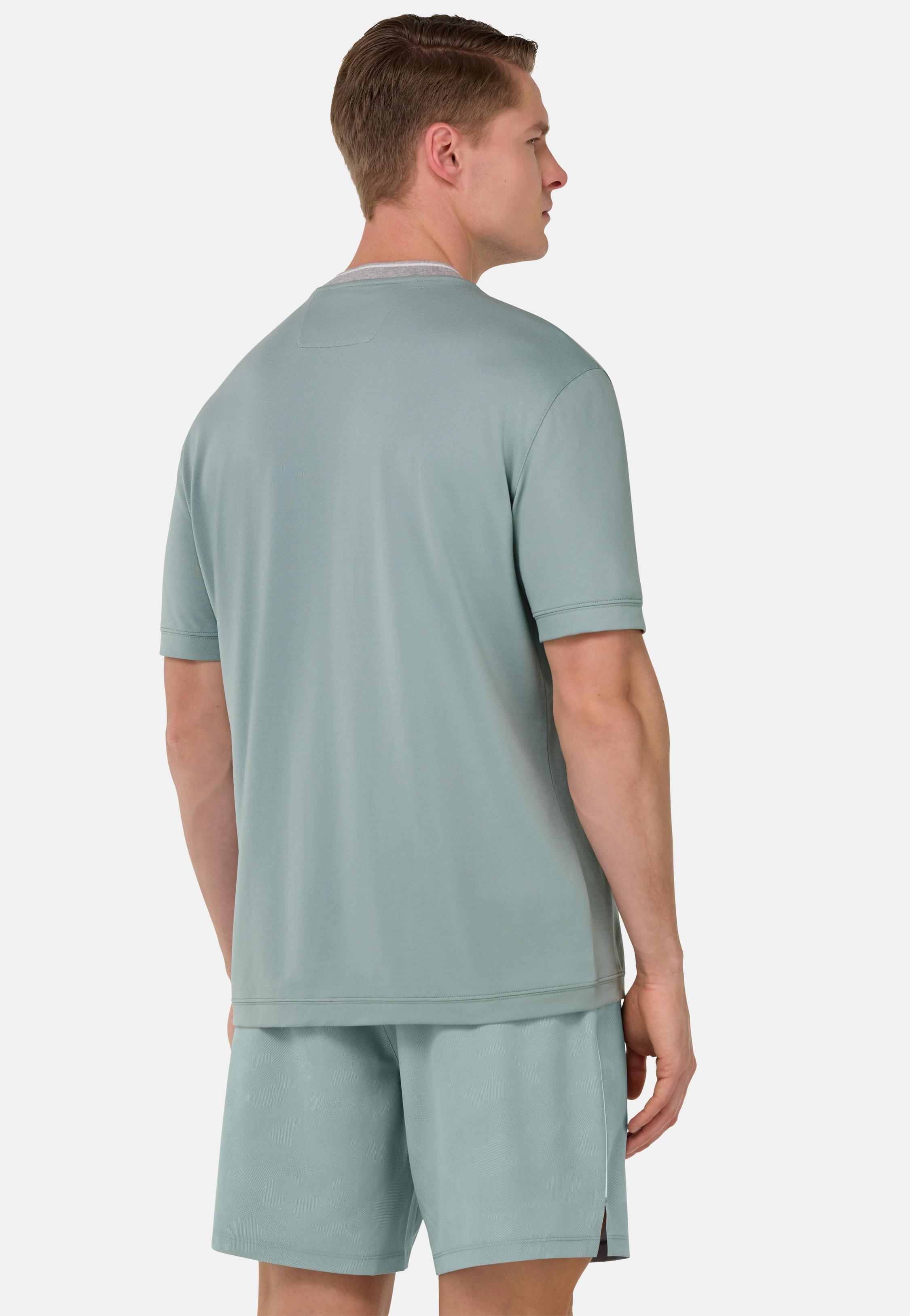 S. Cafe High-Performance Pique T-Shirt Green, , large image number 3