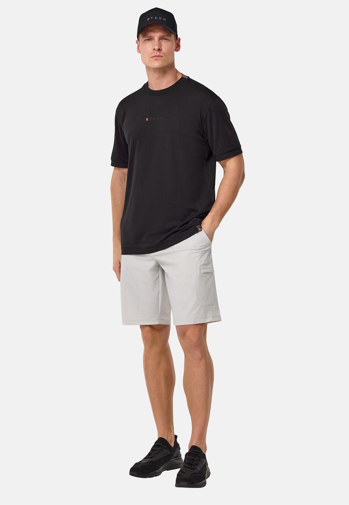 Black Solid Basic Casual T-Shirt, Black, medium