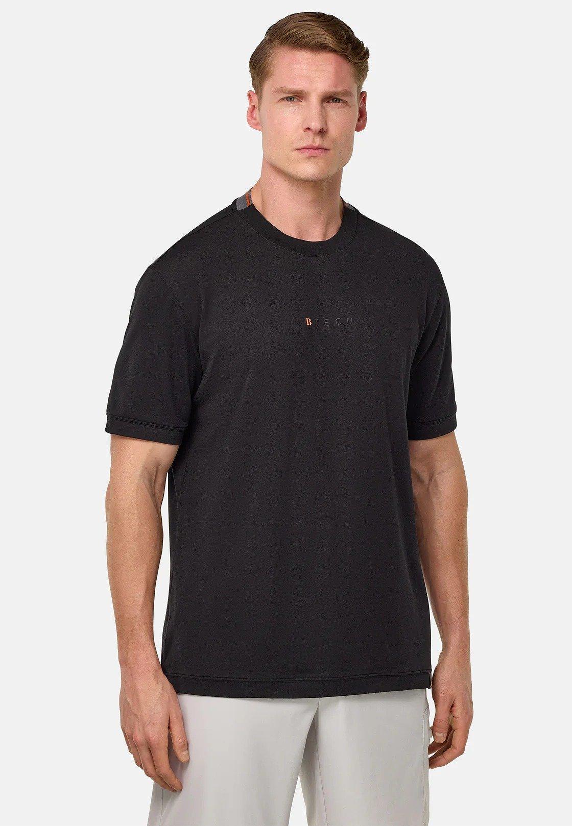Black Solid Basic Casual T-Shirt, Black, medium