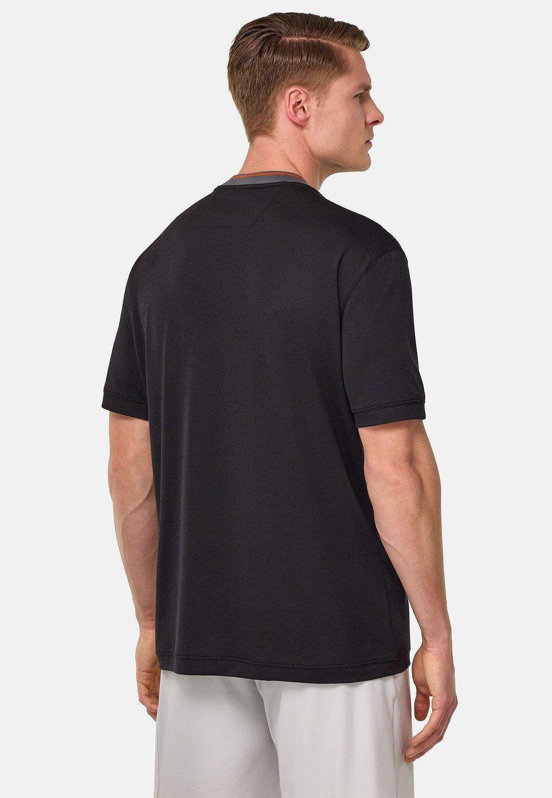 Black Solid Basic Casual T-Shirt, Black, medium