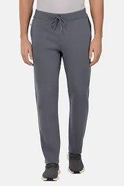 Grey Scuba Cotton Blend Trousers, , large image number 0