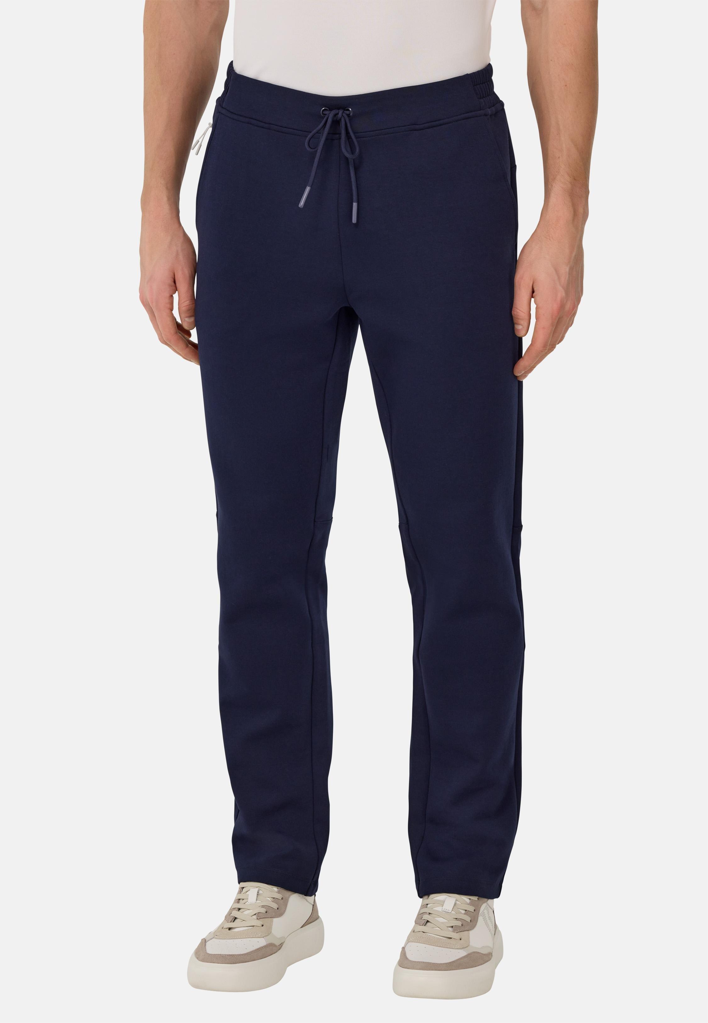 Navy Solid Casual Trousers, , large image number 1