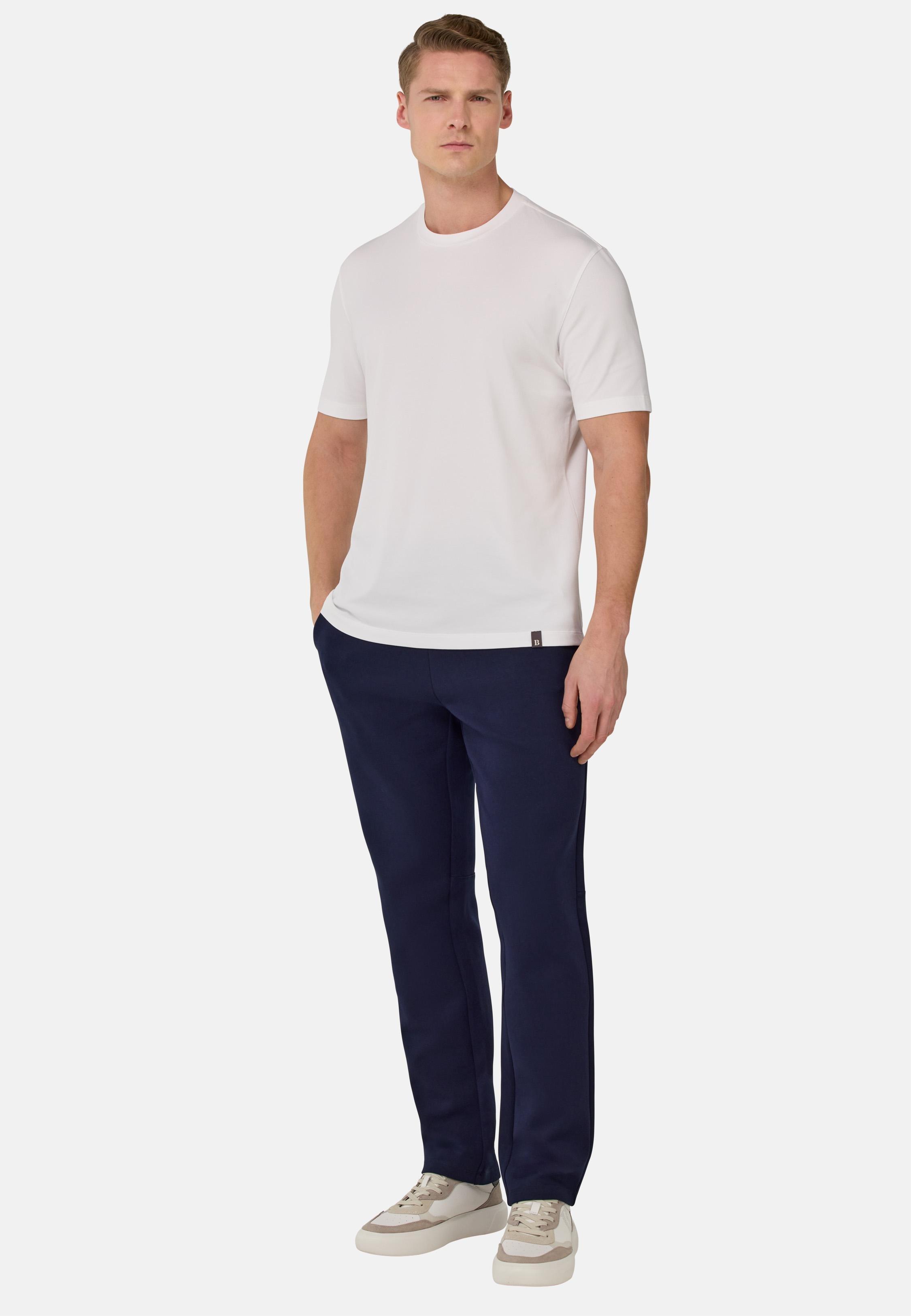 Navy Solid Casual Trousers, , large image number 3