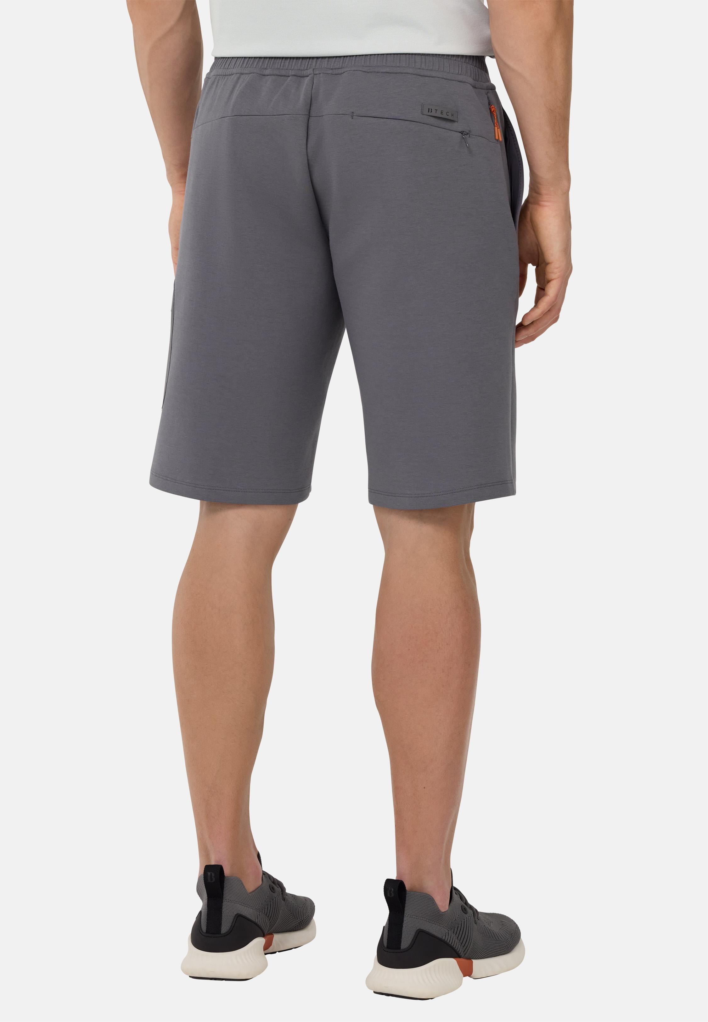 Bermuda Shorts In Lightweight Cotton Blend Scuba Grey, , large image number 5