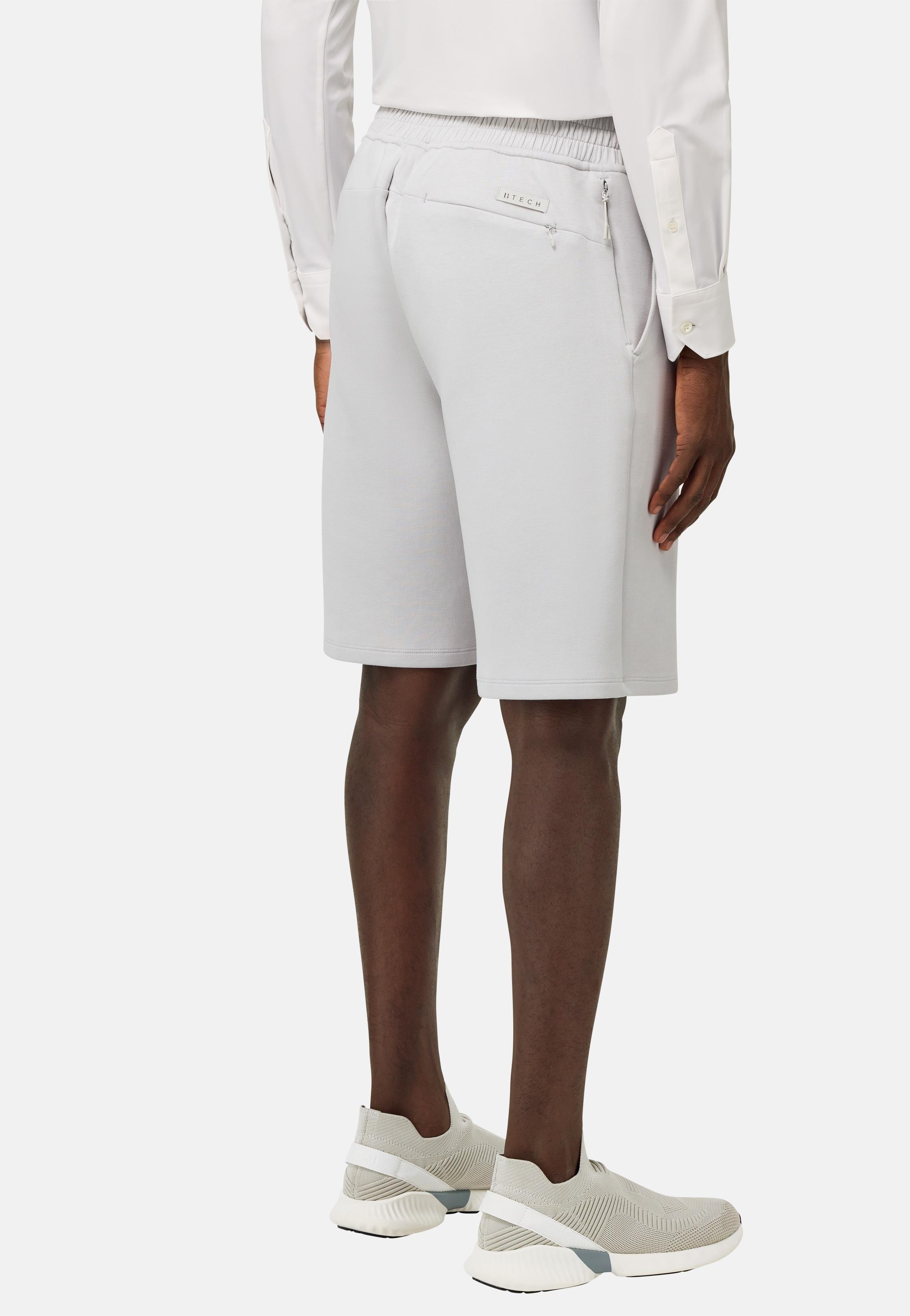 Bermuda Shorts In Lightweight Cotton Blend Scuba White, , large image number 5