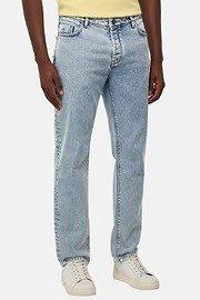 Blue Plain Light Wash Denim Jeans, , large image number 0