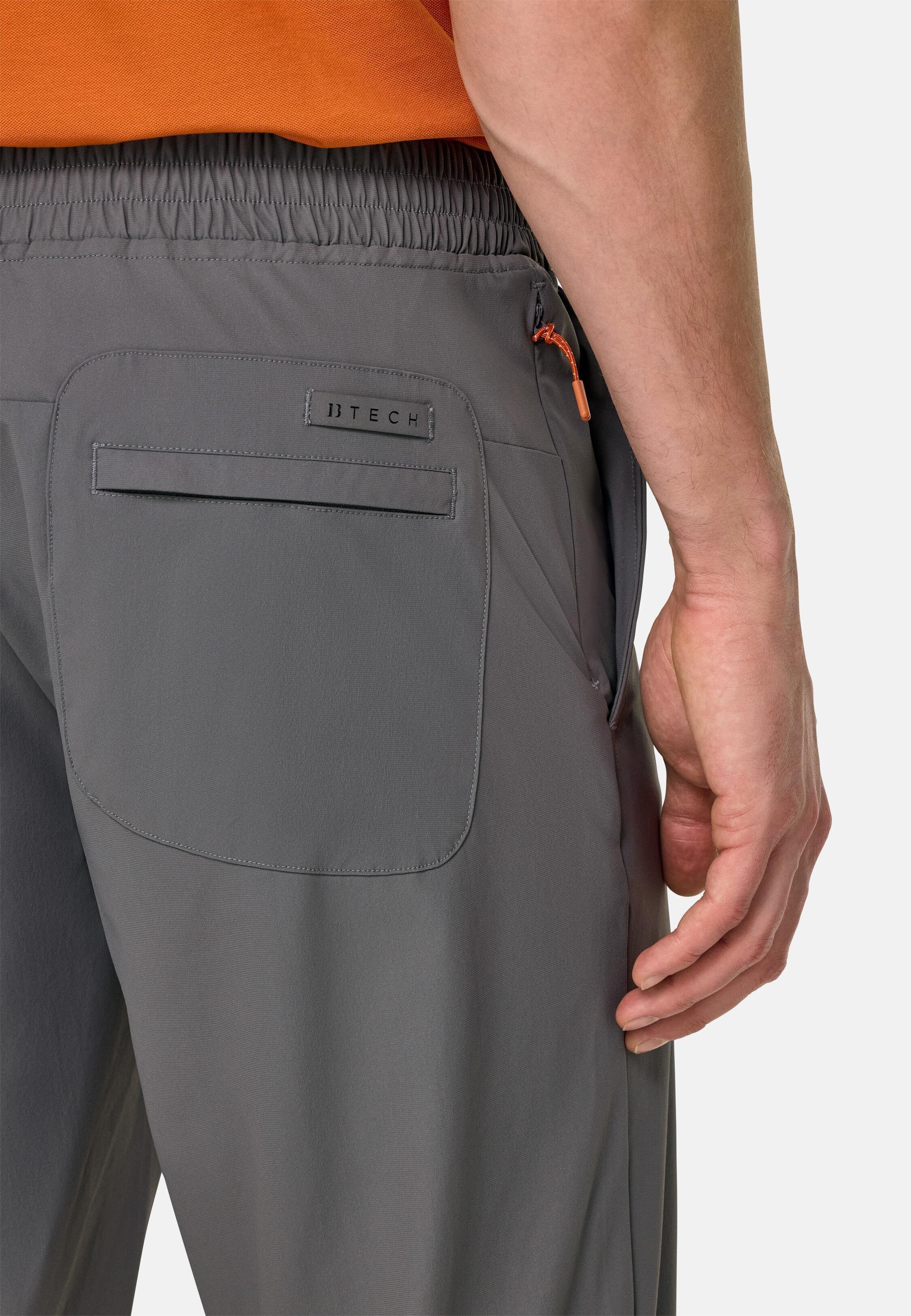 Trousers in Stretch Nylon, Charcoal, Charcoal, large image number 7
