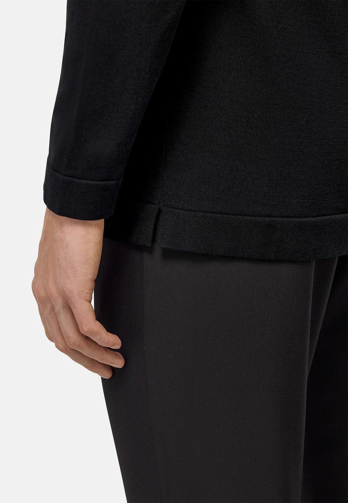 Black Cotton And Silk Crew Neck Jumper, , large image number 2