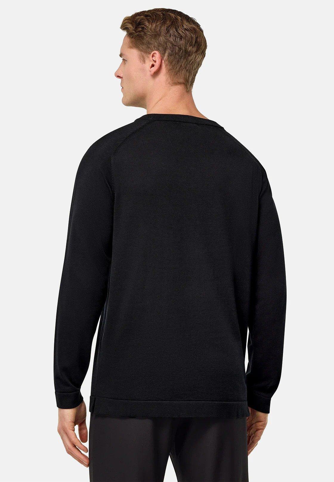 Cotton And Silk Crew Neck Jumper Black, Black, large image number 4