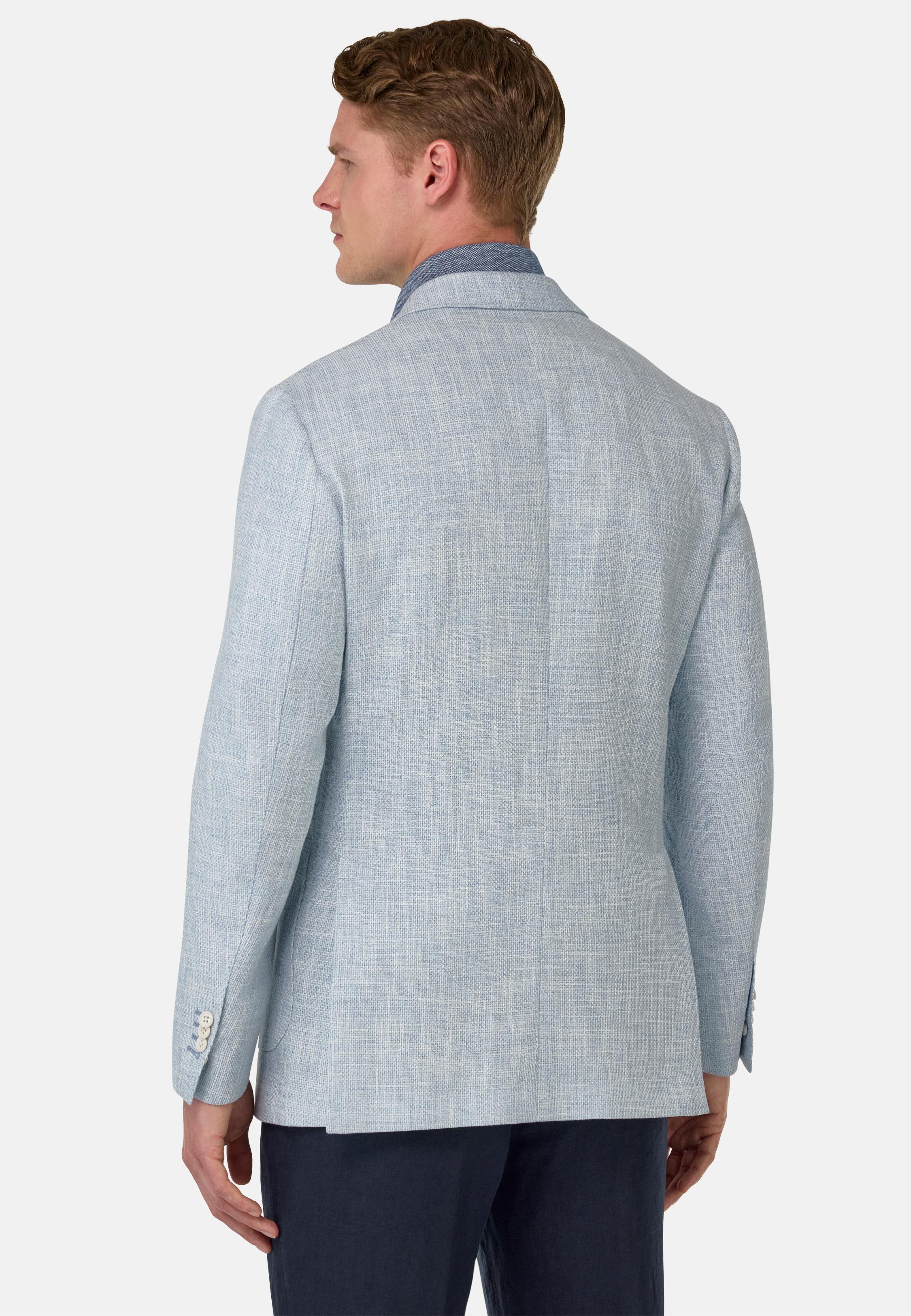 Linen, Cotton, Wool and Silk Jacket Blue, Light Blue, medium