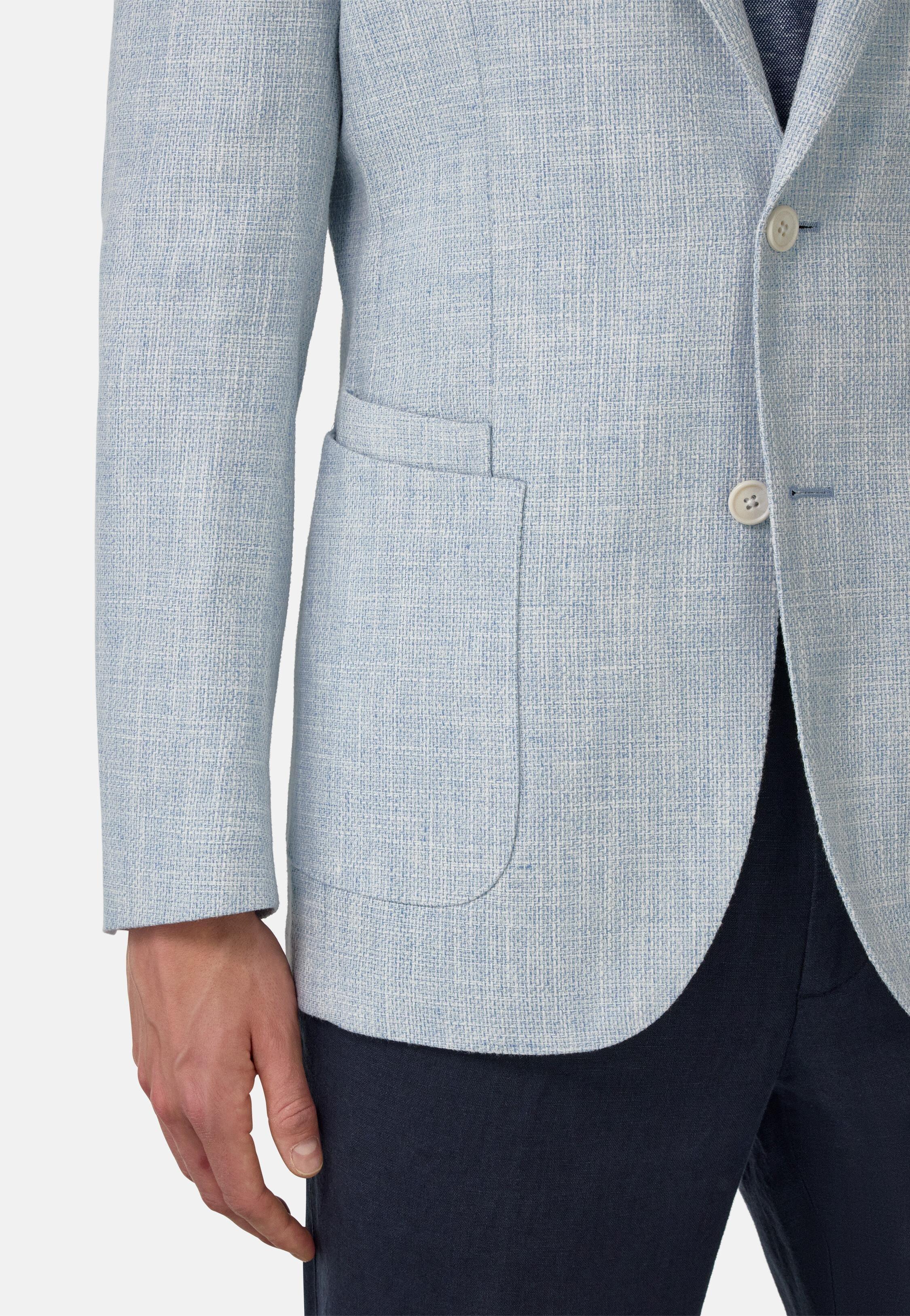 Linen, Cotton, Wool and Silk Jacket Blue, Light Blue, large image number 5