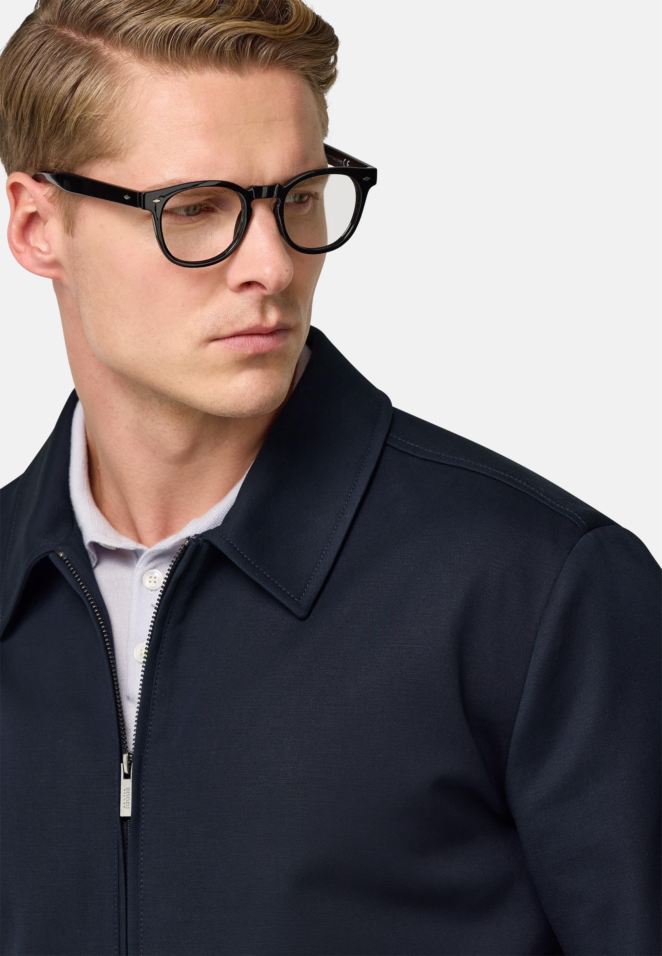 Stretch Cotton Bomber Jacket Blue, , large image number 2