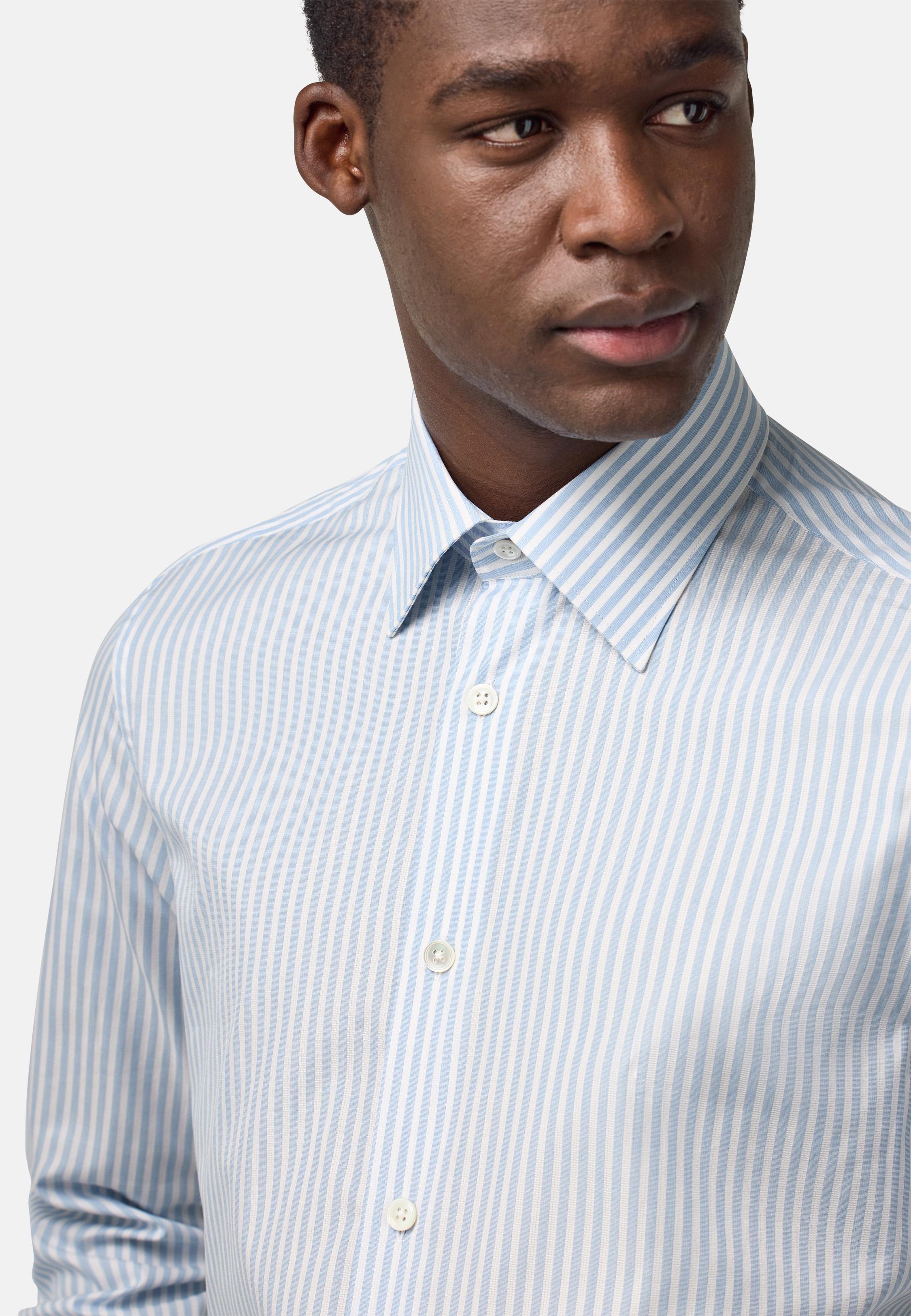 Regular Fit Cotton Dobby Shirt Blue, Light Blue, large image number 3