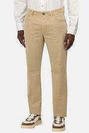 Beige Stretched Cotton Jeans, , large image number 0