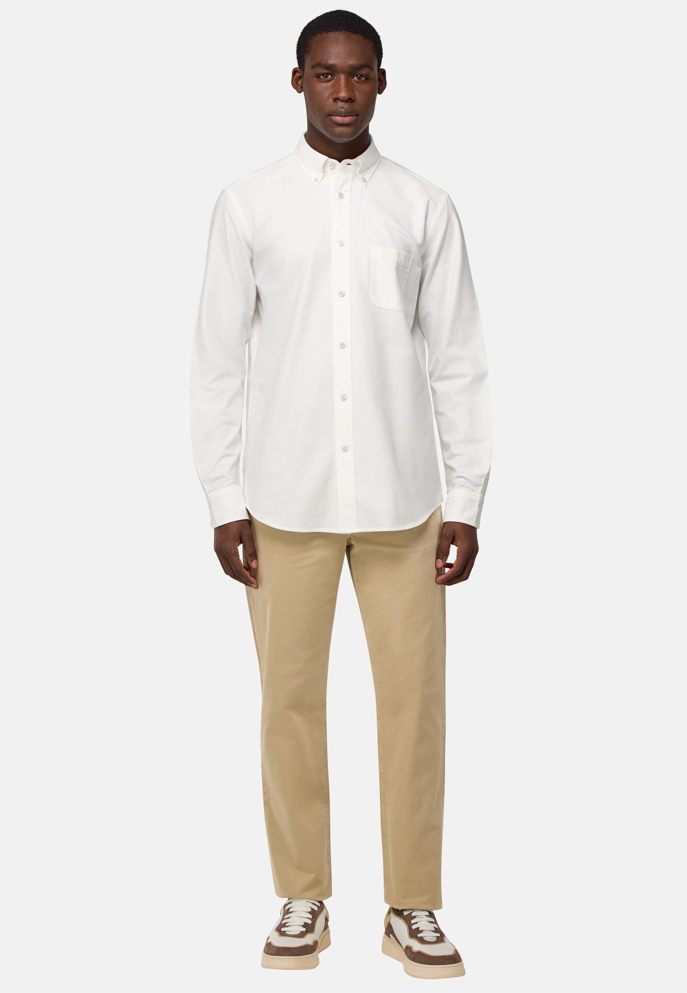 Stretched Cotton Jeans Beige, Beige, medium