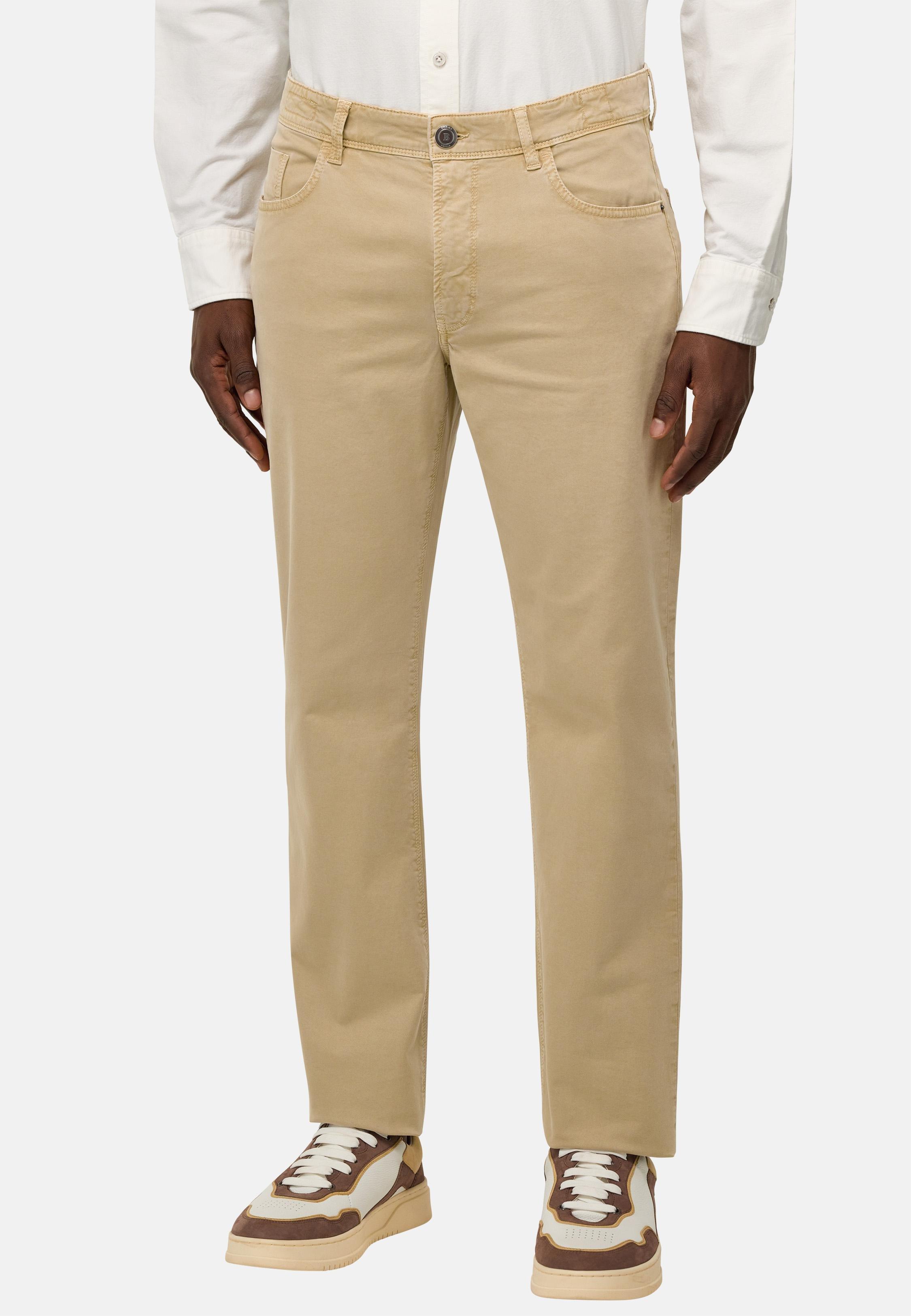 Stretch Cotton Jeans Beige, Beige, large image number 1