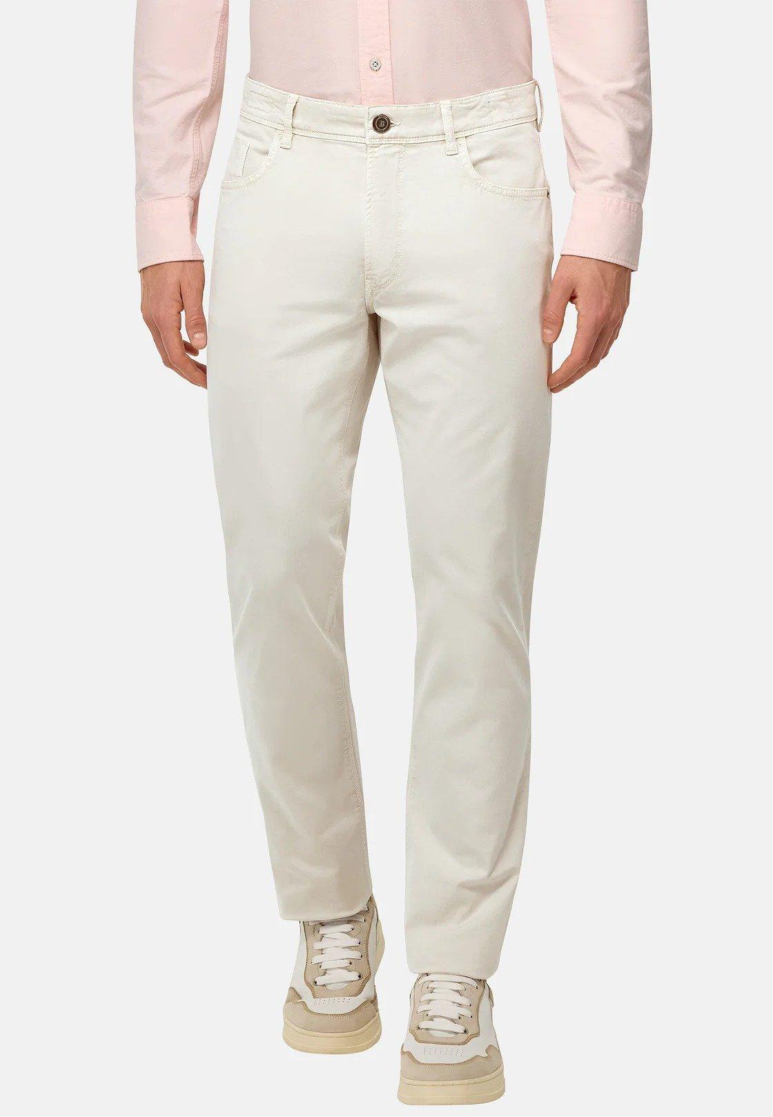 Stretched Cotton Jeans Beige, , large image number 0