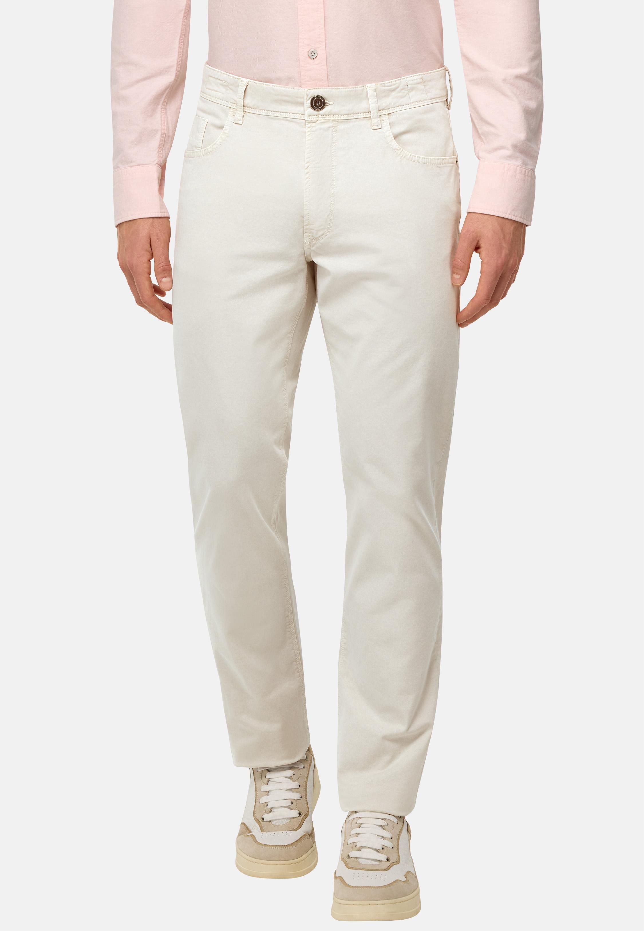 Stretched Cotton Jeans Beige, , large image number 1