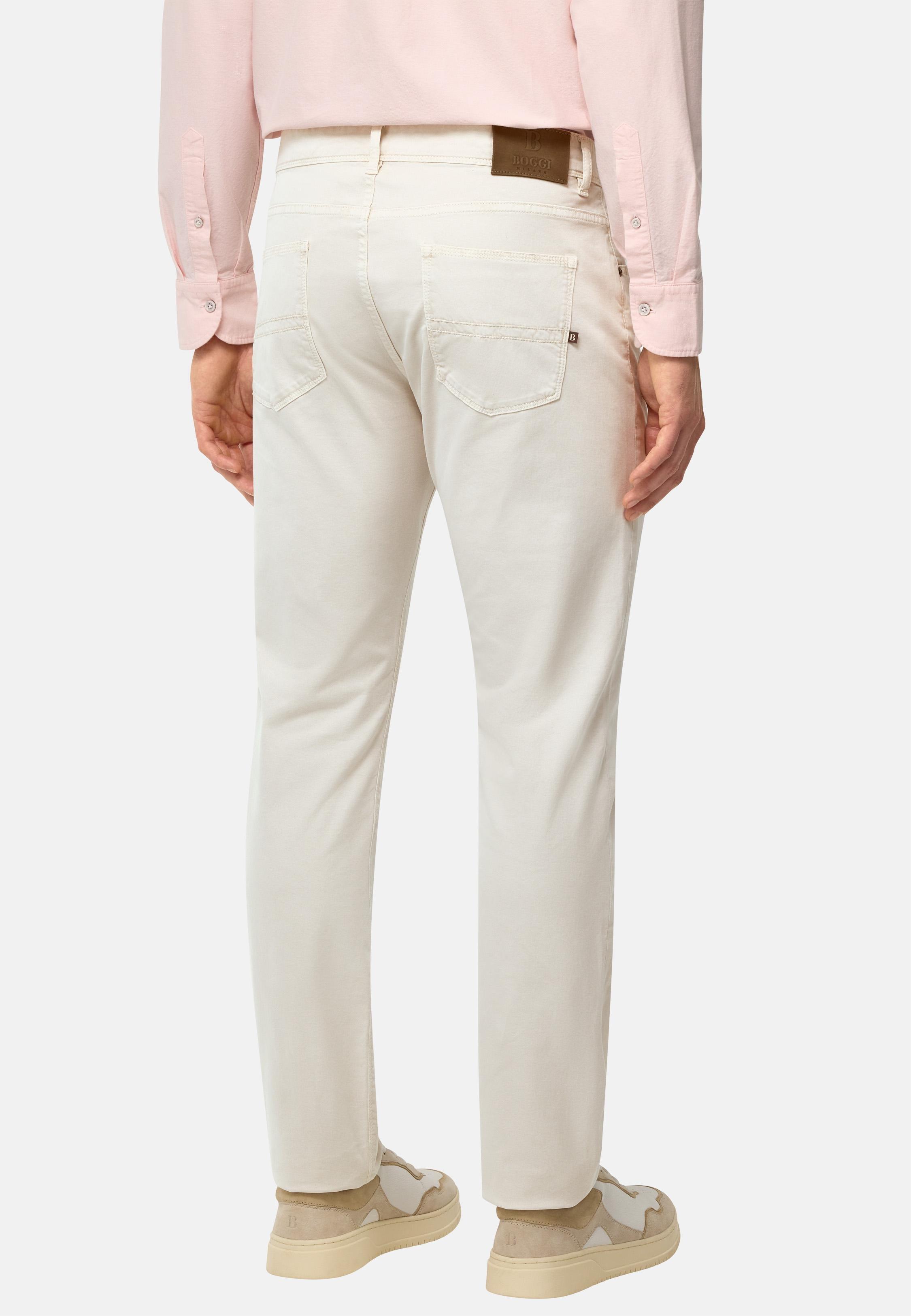 Stretched Cotton Jeans Beige, , large image number 5