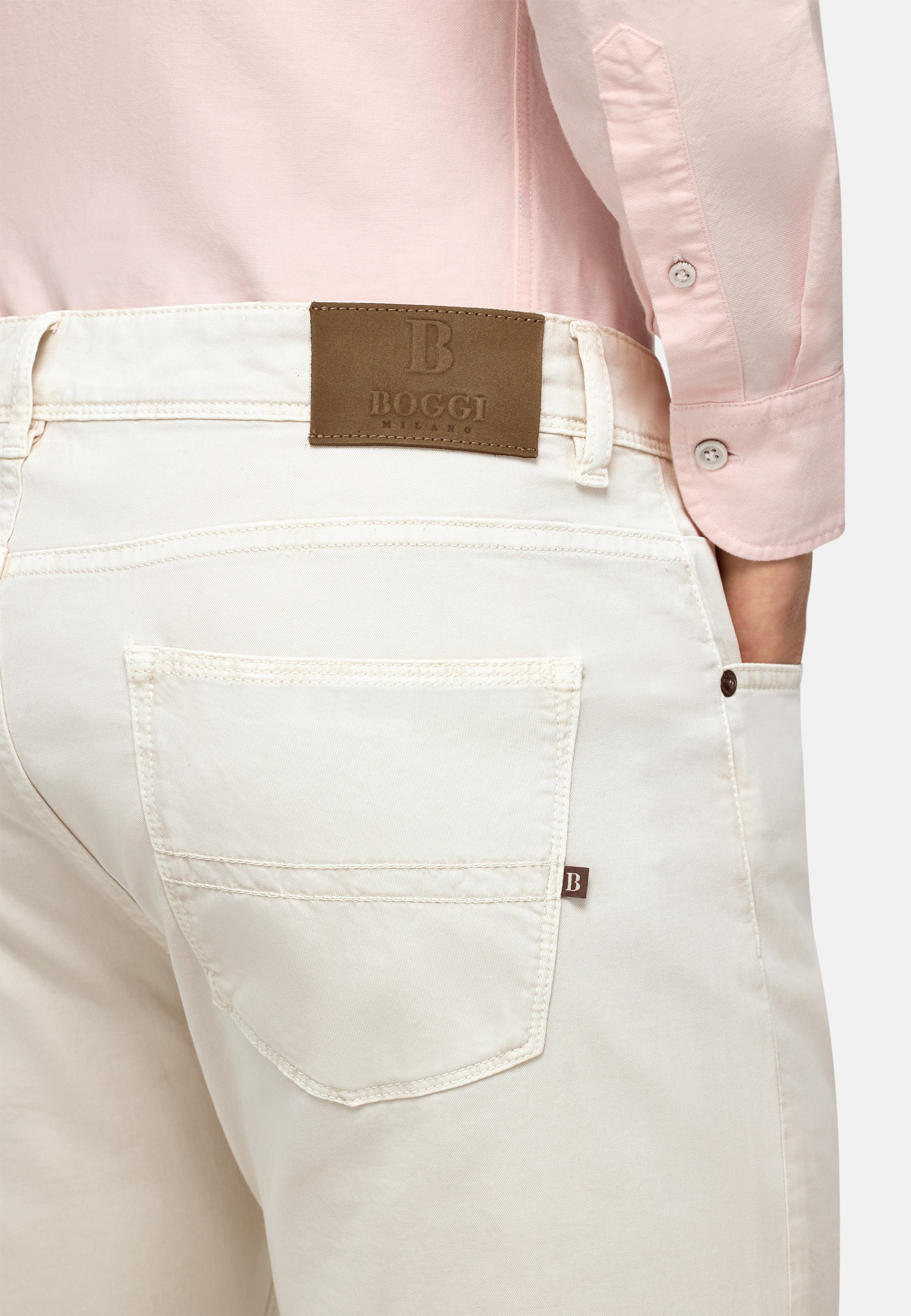 Stretched Cotton Jeans Beige, , large image number 7